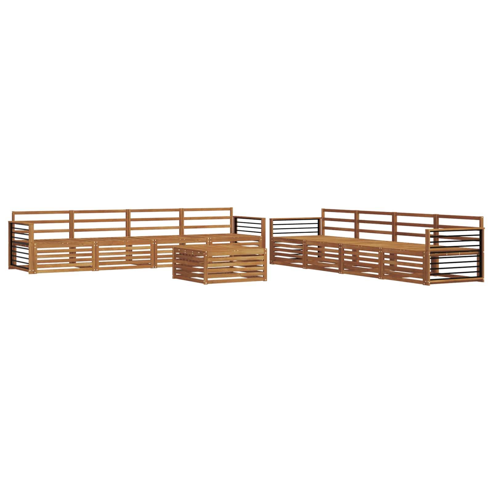 vidaXL Outdoor-Sofagarnitur 9 pcs Natur