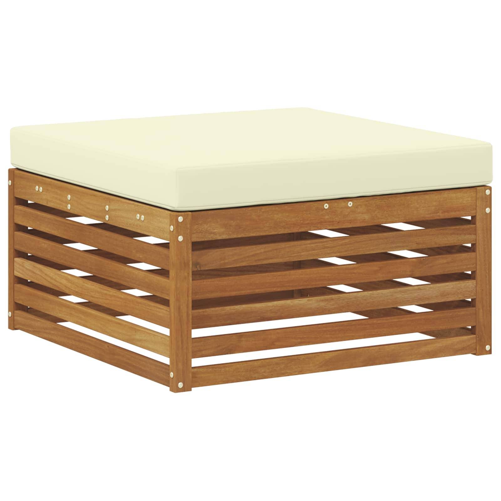 vidaXL Outdoor-Sofagarnitur Natur und Creme 249 x 162,5 x 73 cm
