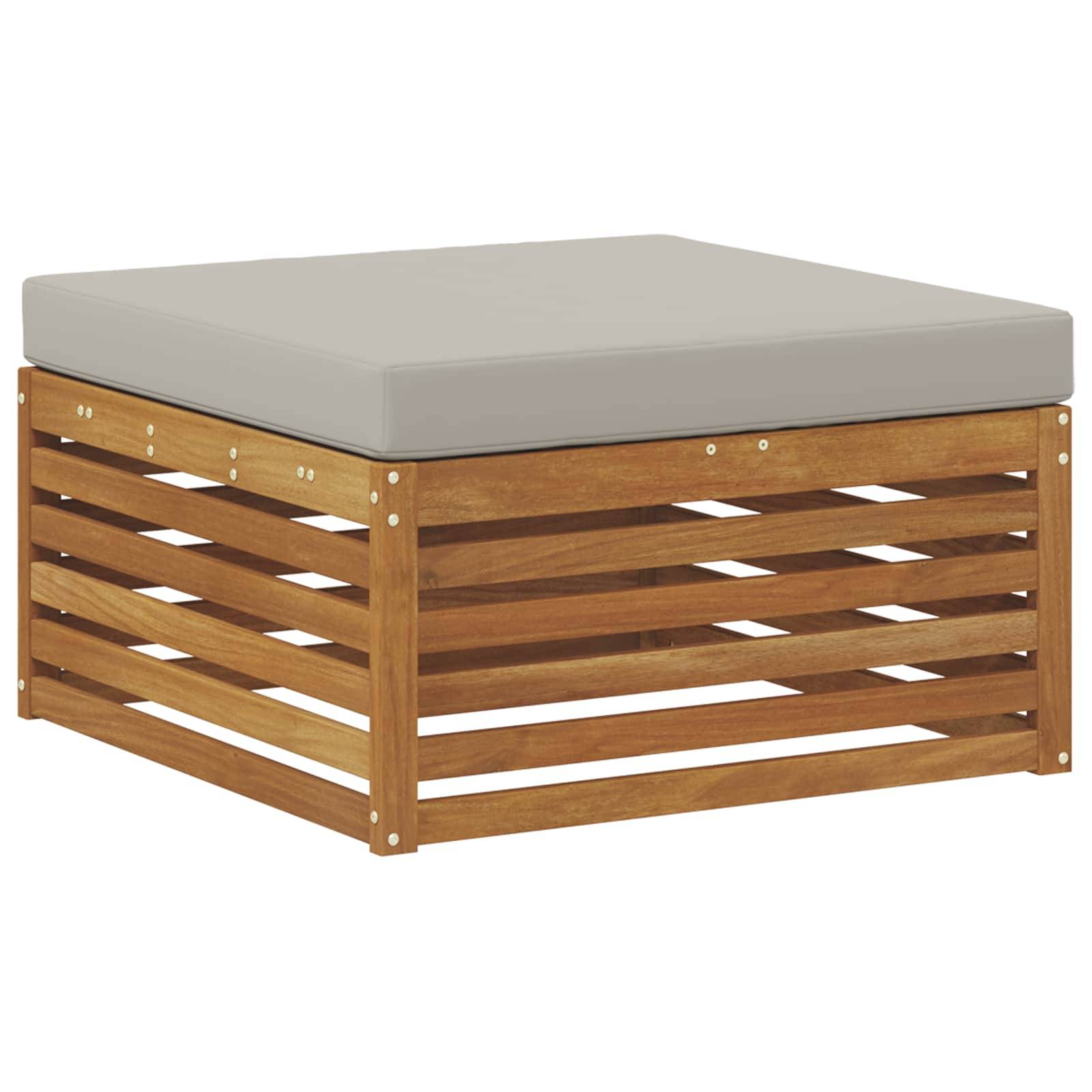 vidaXL Outdoor-Sofagarnitur mit Kissen 4 pcs Natürlich und Hellgrau