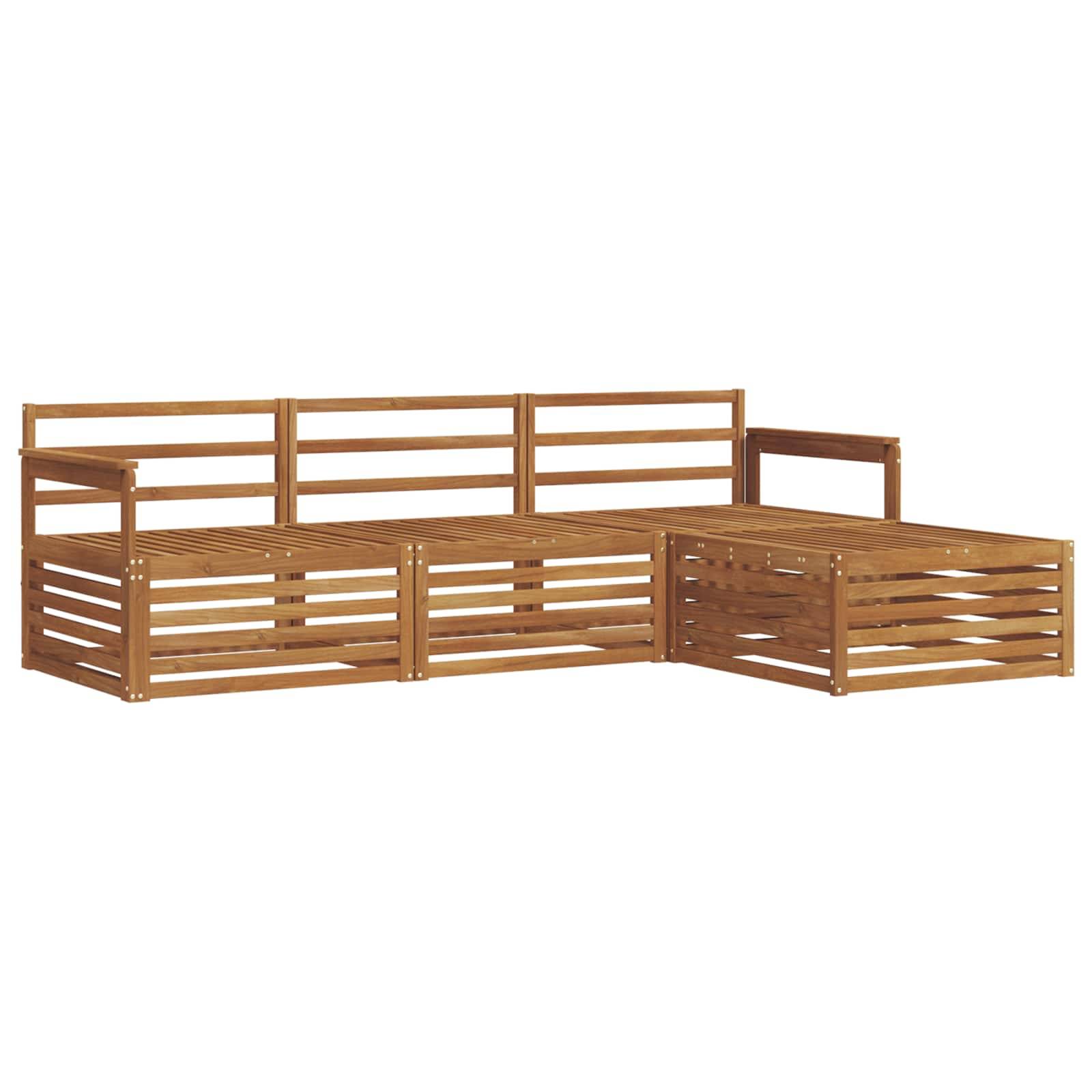 vidaXL Outdoor-Sofagarnitur 4 pcs Natur Massivholz Akazie