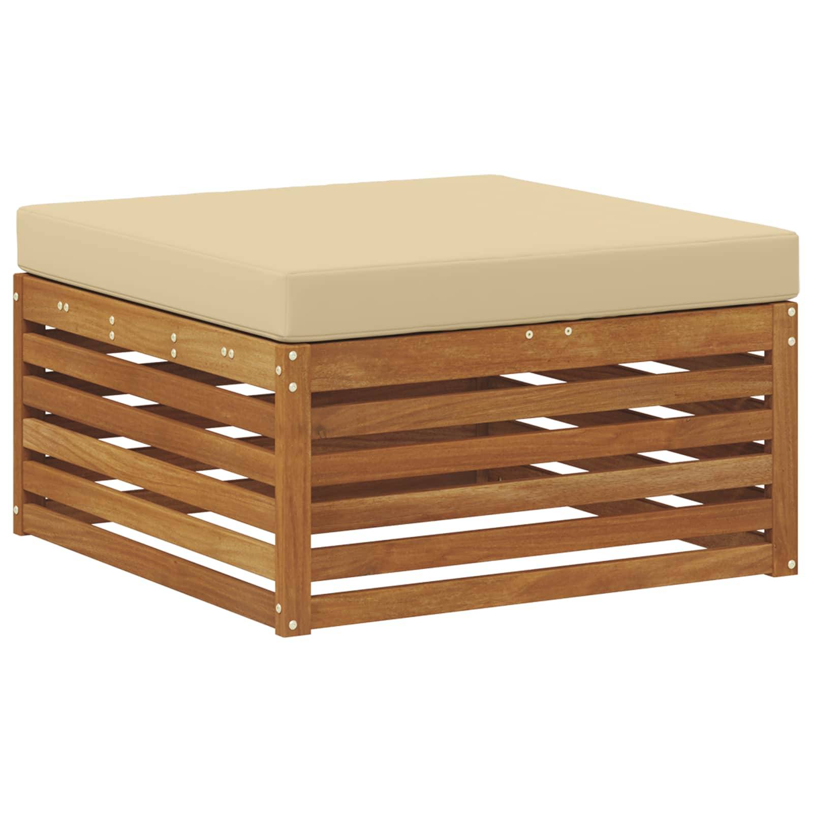 vidaXL Outdoor-Sofagarnitur 8 pcs Natur und Beige Massivholz Akazie