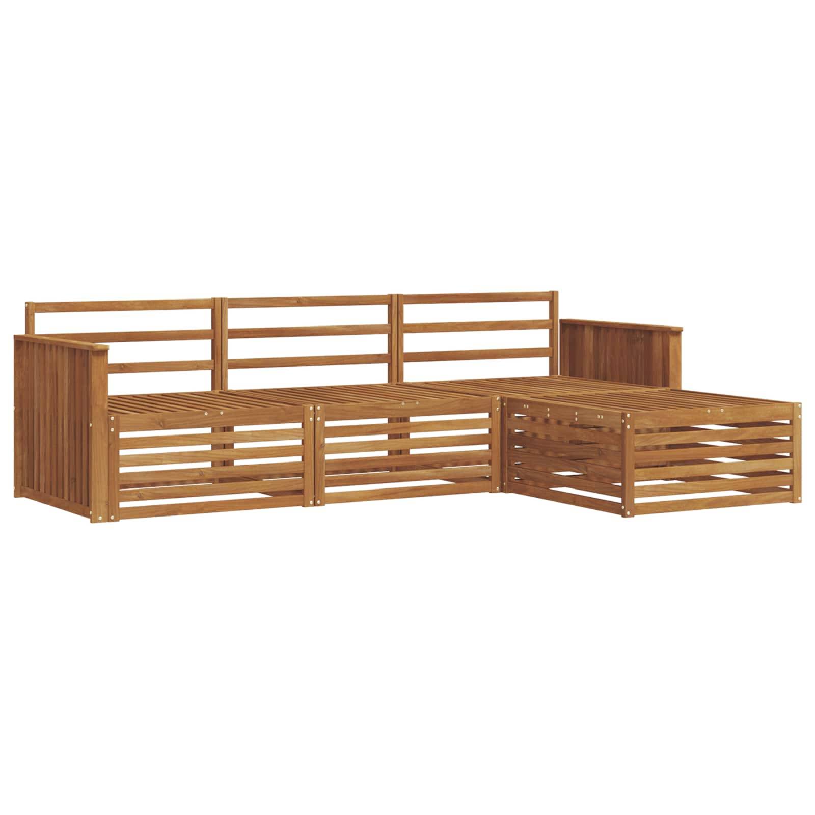 vidaXL Outdoor-Sofagarnitur 4 pcs Natur Massivholz Akazie