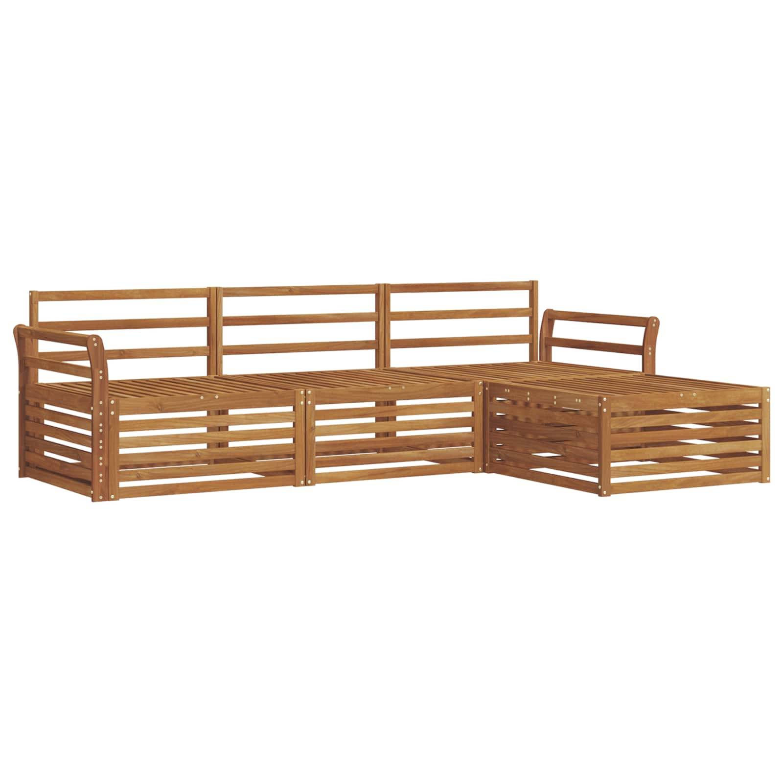 vidaXL Outdoor-Sofagarnitur 4 pcs Natur