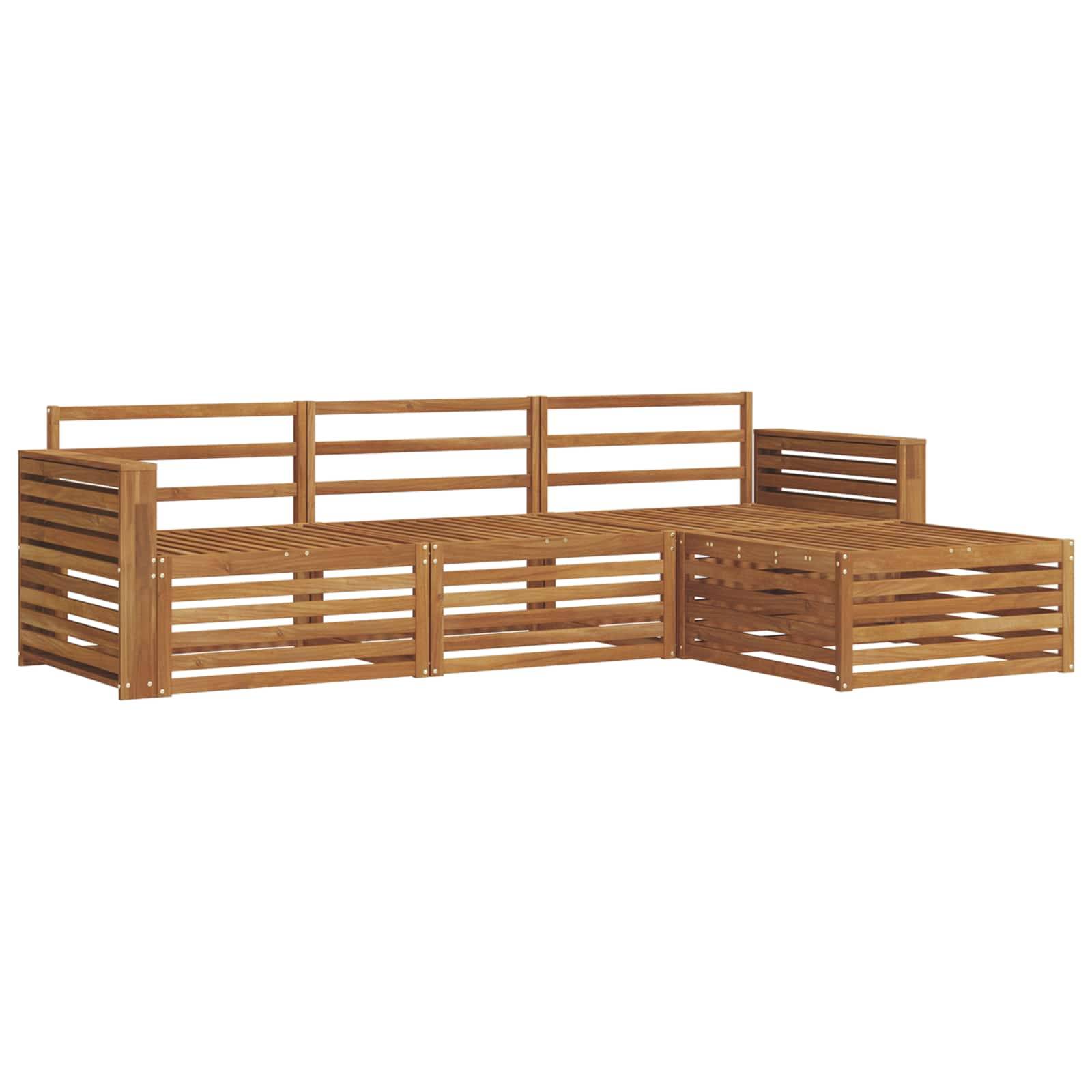 vidaXL Outdoor-Sofagarnitur 4 pcs Natur