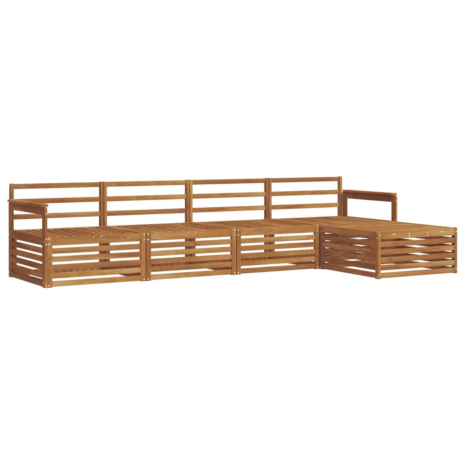 vidaXL Outdoor-Sofagarnitur 5 pcs Natur