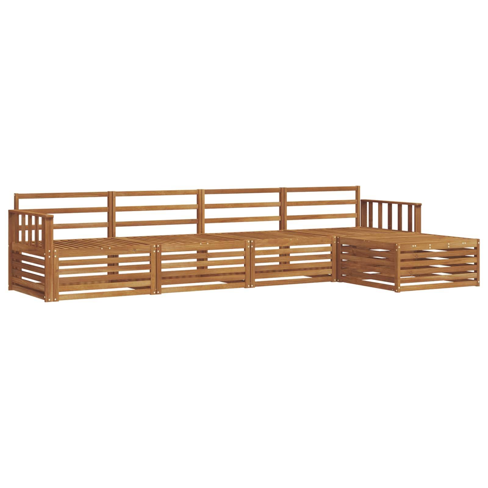 vidaXL Outdoor-Sofagarnitur 5 pcs Natur Massivholz Akazie