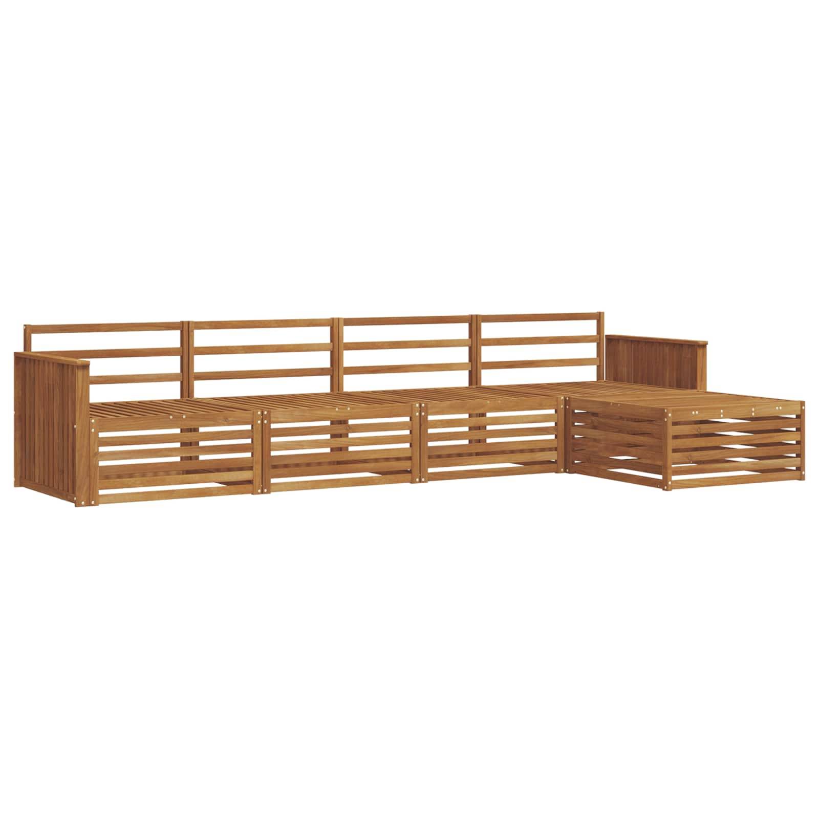 vidaXL Outdoor-Sofagarnitur 5 pcs Natur Massivholz Akazie