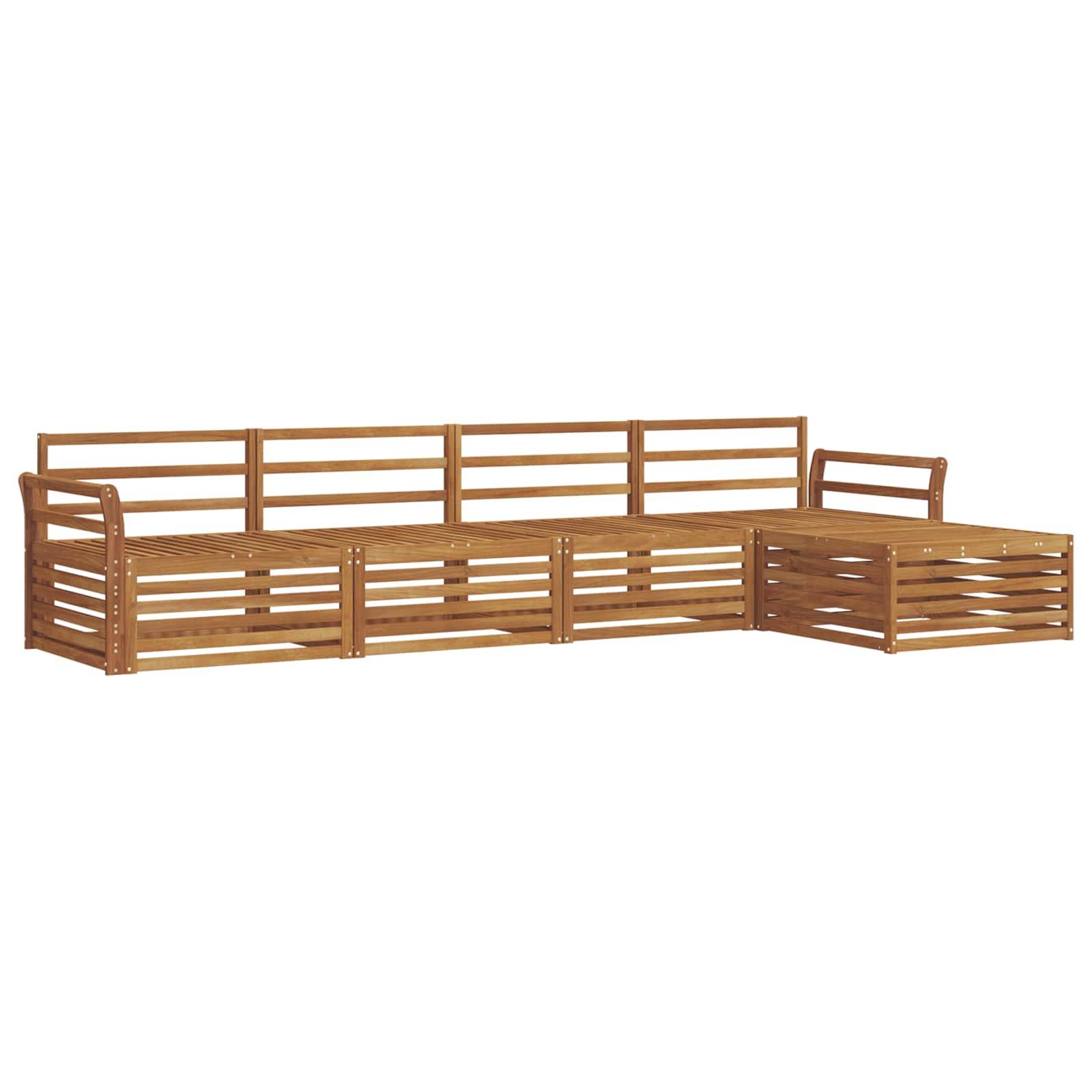 vidaXL Outdoor-Sofagarnitur 5 pcs Natur Massivholz Akazie