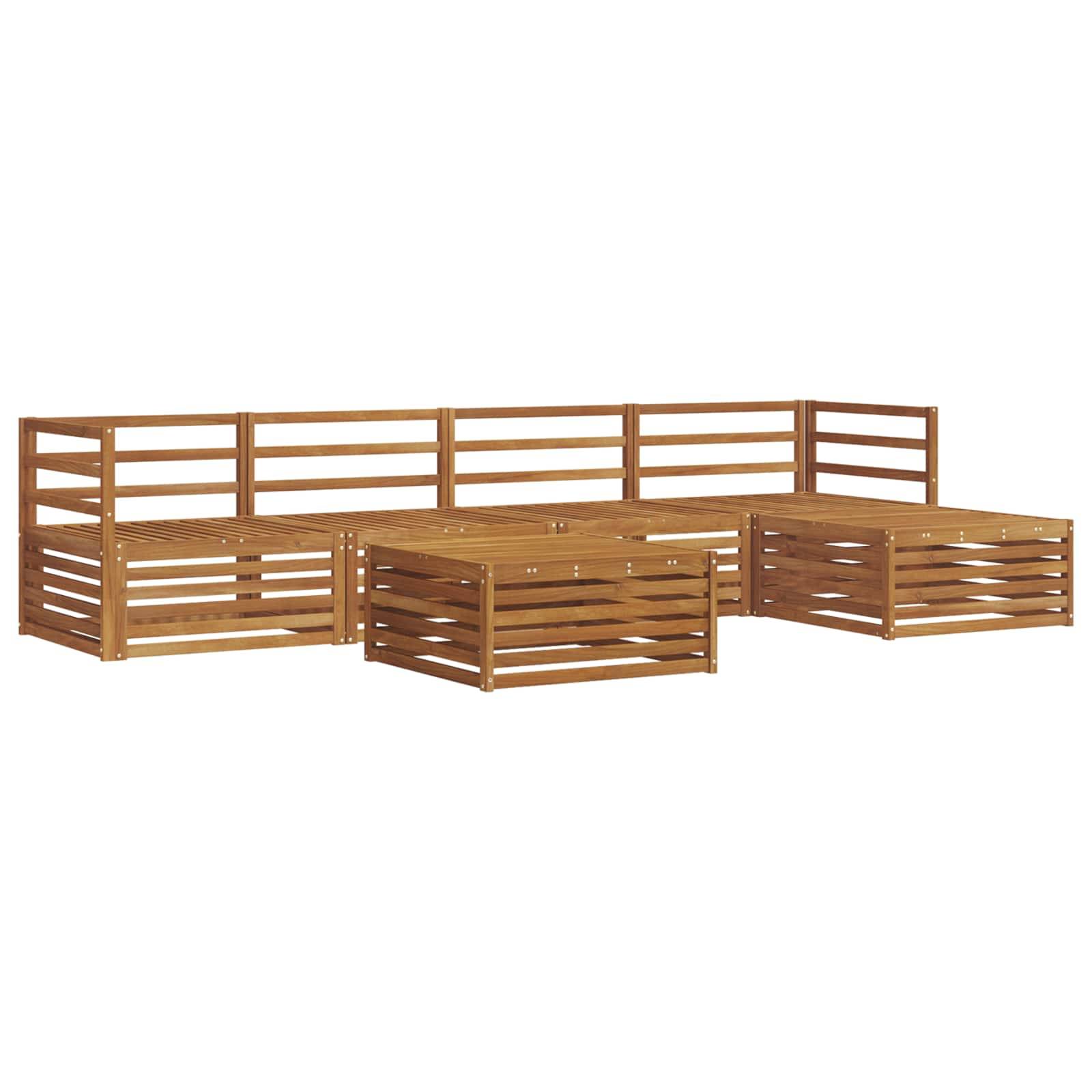 vidaXL Outdoor-Sofagarnitur 6 pcs Natur