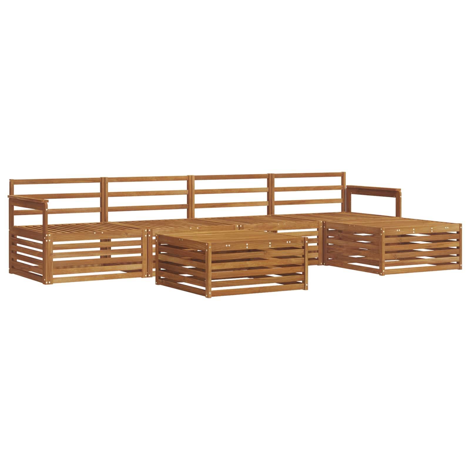 vidaXL Outdoor-Sofagarnitur 6 pcs Natur Massivholz Akazie