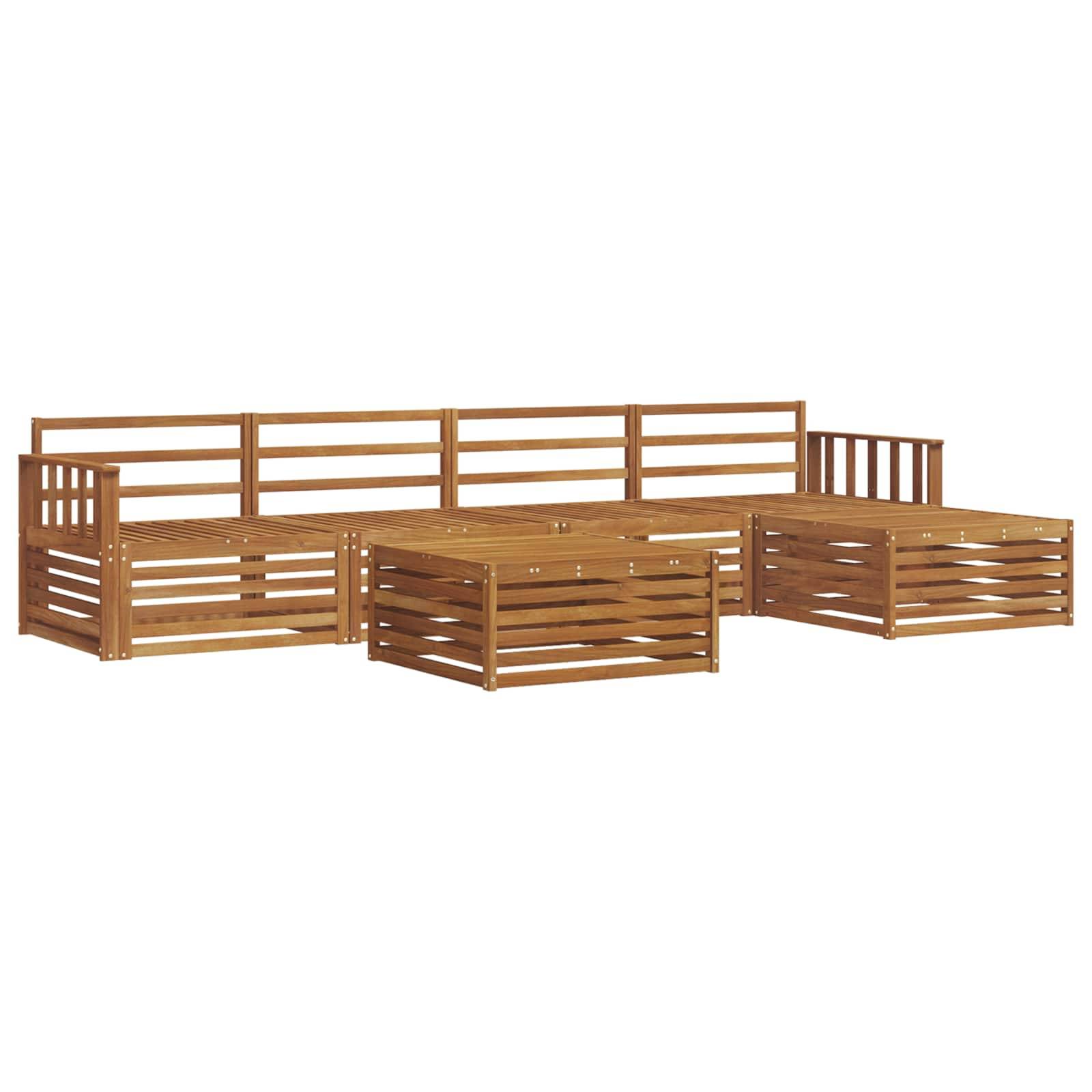 vidaXL Outdoor-Sofagarnitur 6 pcs Natur Massivholz Akazie