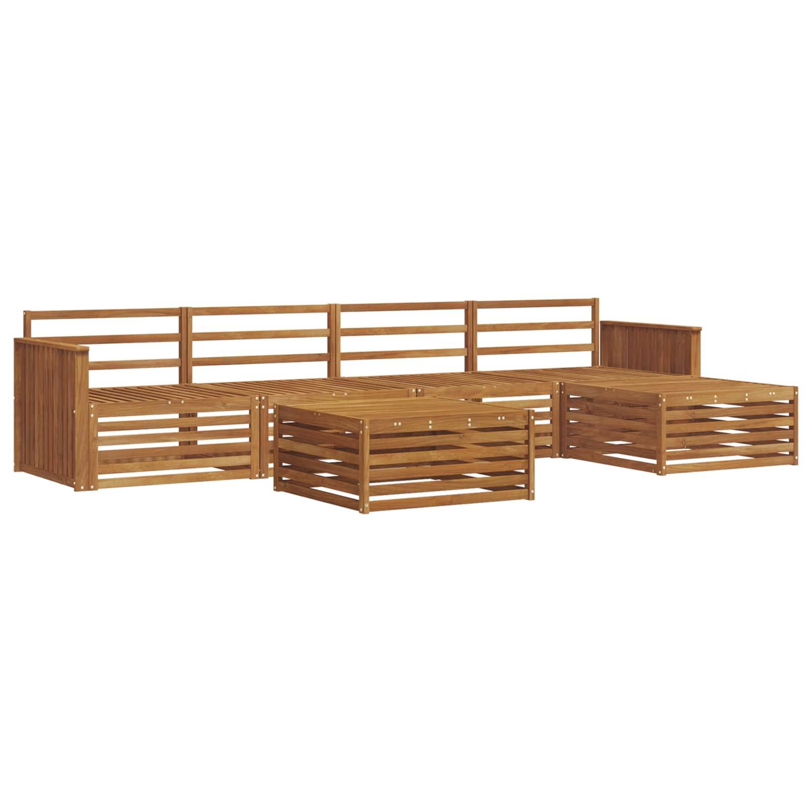 vidaXL Outdoor-Sofagarnitur 6 pcs Natur Massivholz Akazie