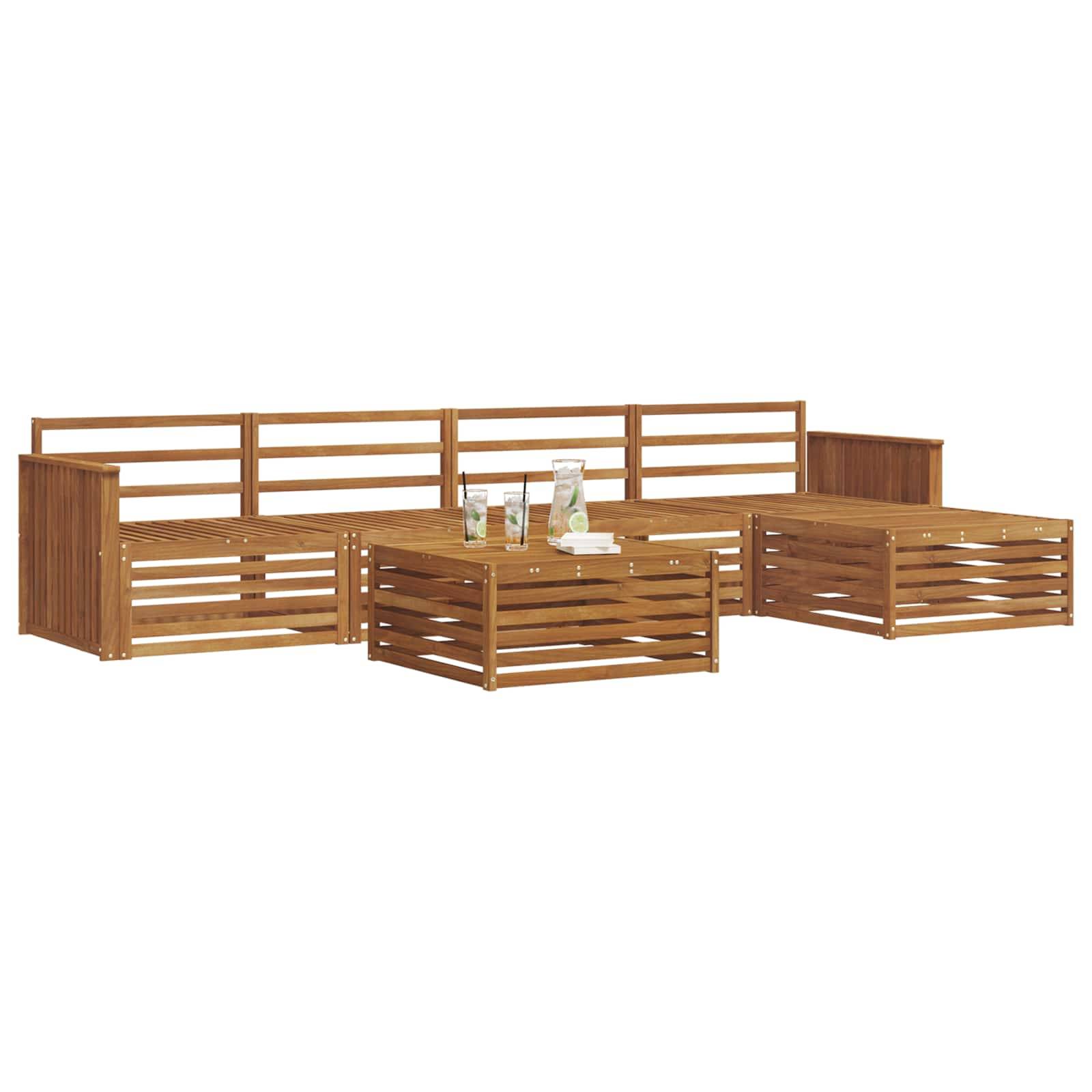 vidaXL Outdoor-Sofagarnitur 6 pcs Natur Massivholz Akazie