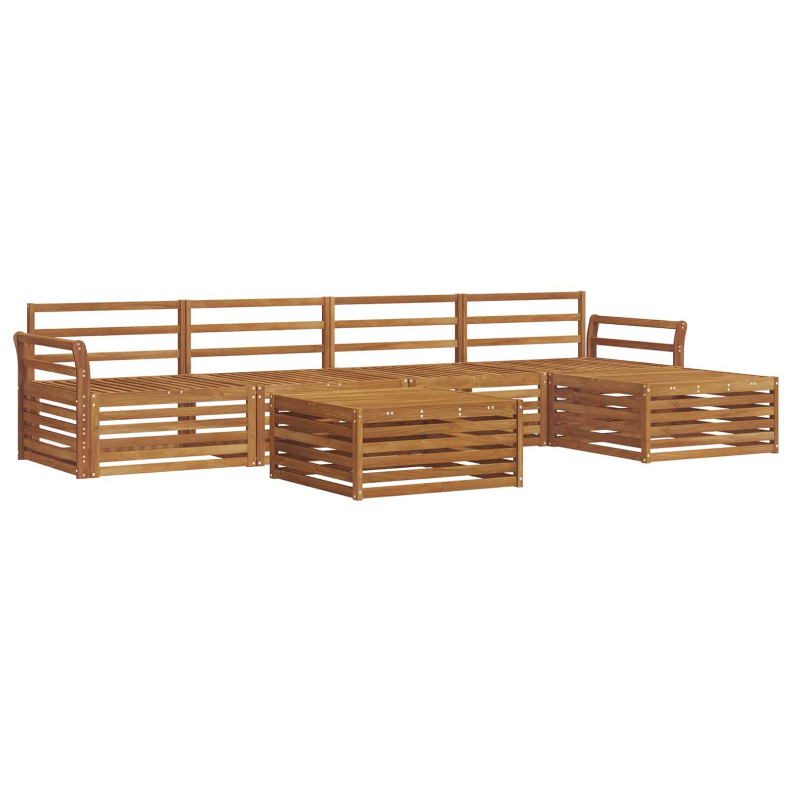 vidaXL Outdoor-Sofagarnitur 6 pcs Natur Massivholz Akazie