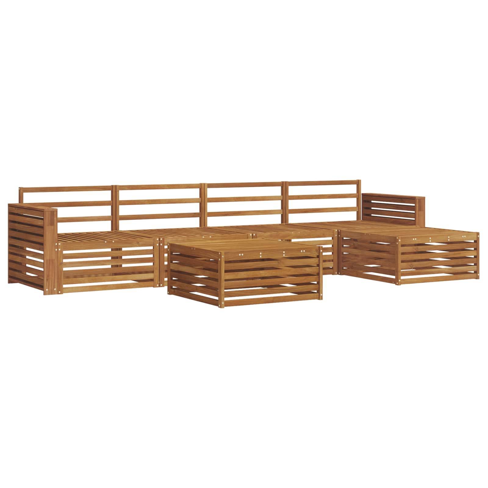 vidaXL Outdoor-Sofagarnitur 6 pcs Natur Massivholz Akazie