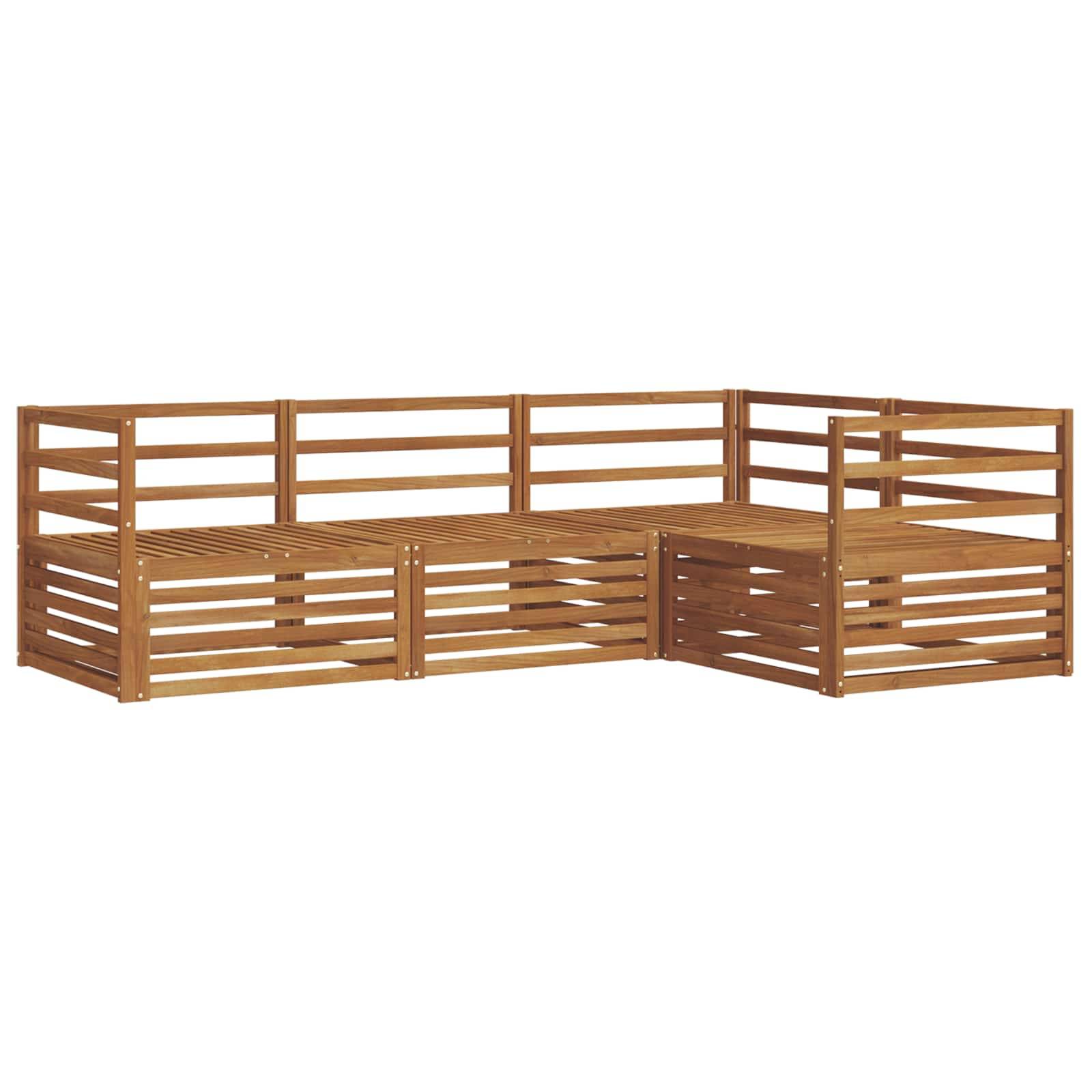 vidaXL Outdoor-Sofagarnitur 4 pcs Natur