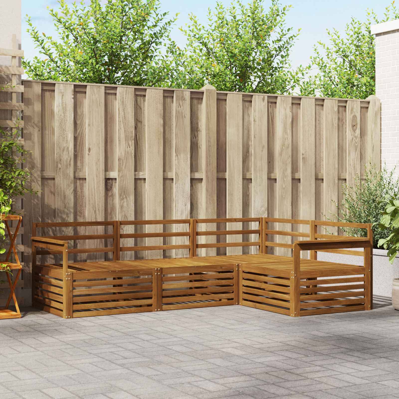 vidaXL Outdoor-Sofagarnitur 4 pcs Natur