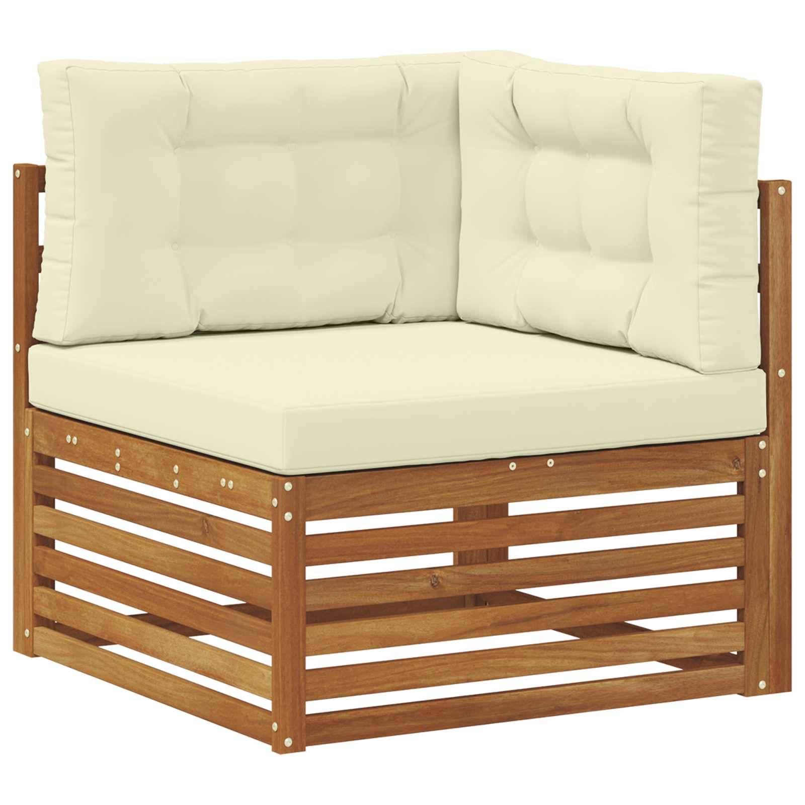 vidaXL Outdoor-Sofagarnitur mit Kissen 4 pcs Natur und Creme