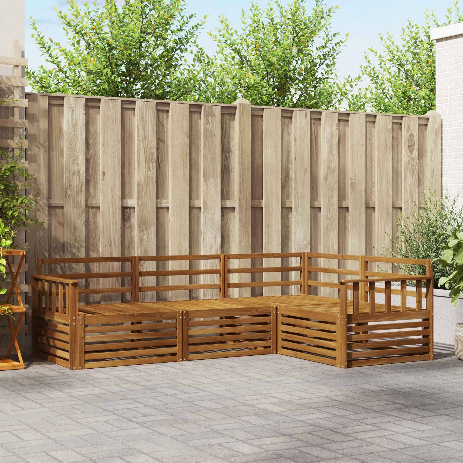 vidaXL Outdoor-Sofagarnitur 4 pcs Natur