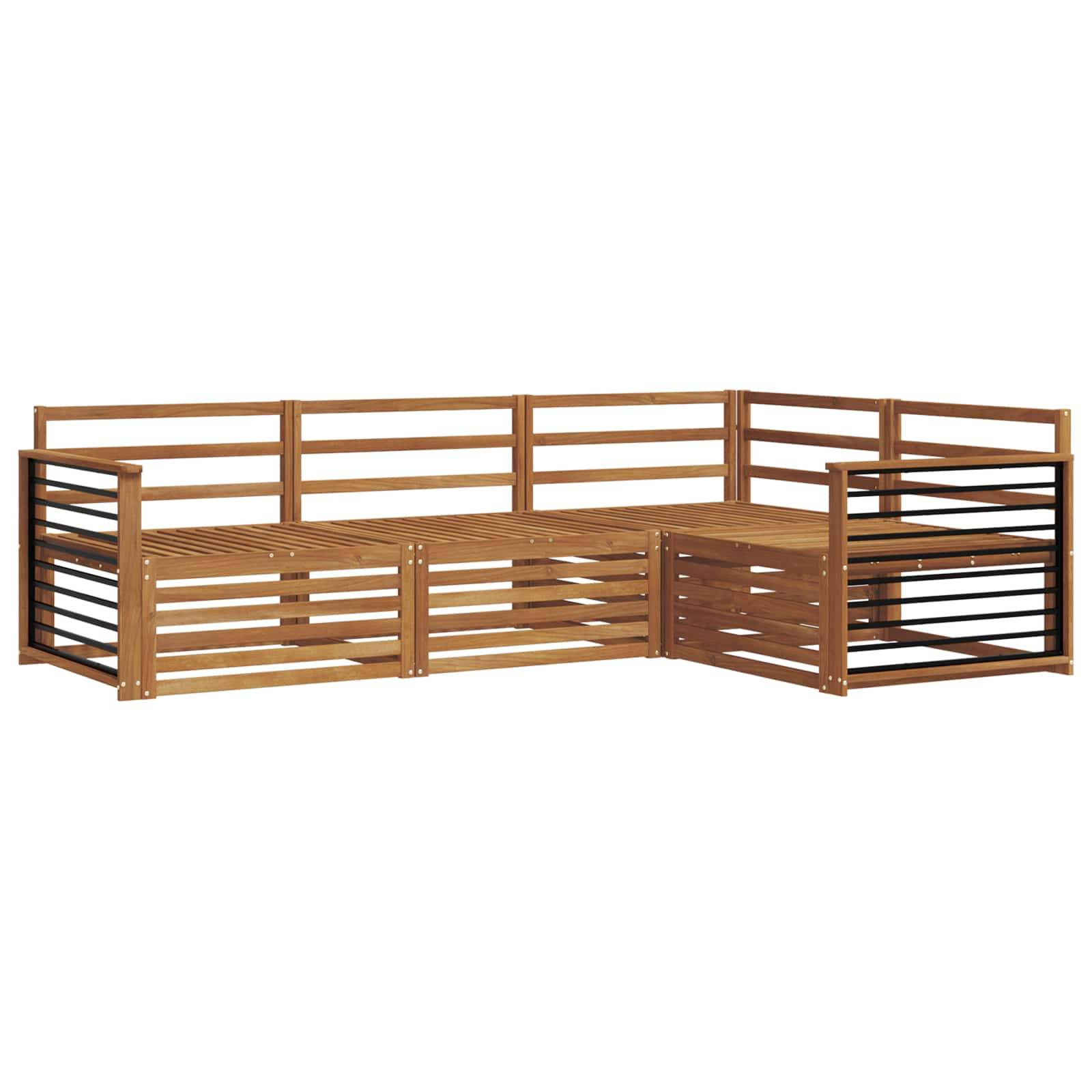 vidaXL Outdoor-Sofagarnitur 4 pcs Natur Massivholz Akazie