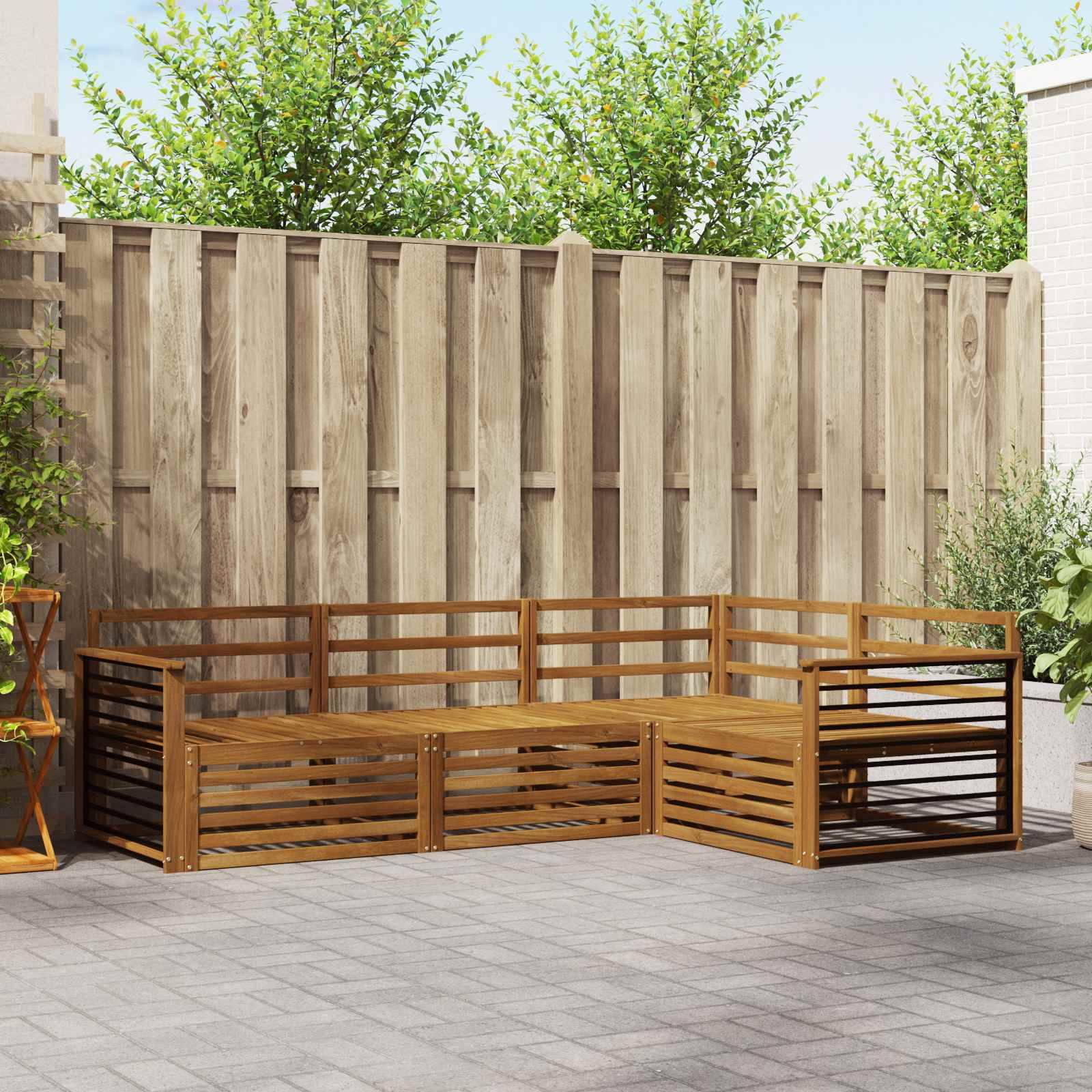 vidaXL Outdoor-Sofagarnitur 4 pcs Natur Massivholz Akazie