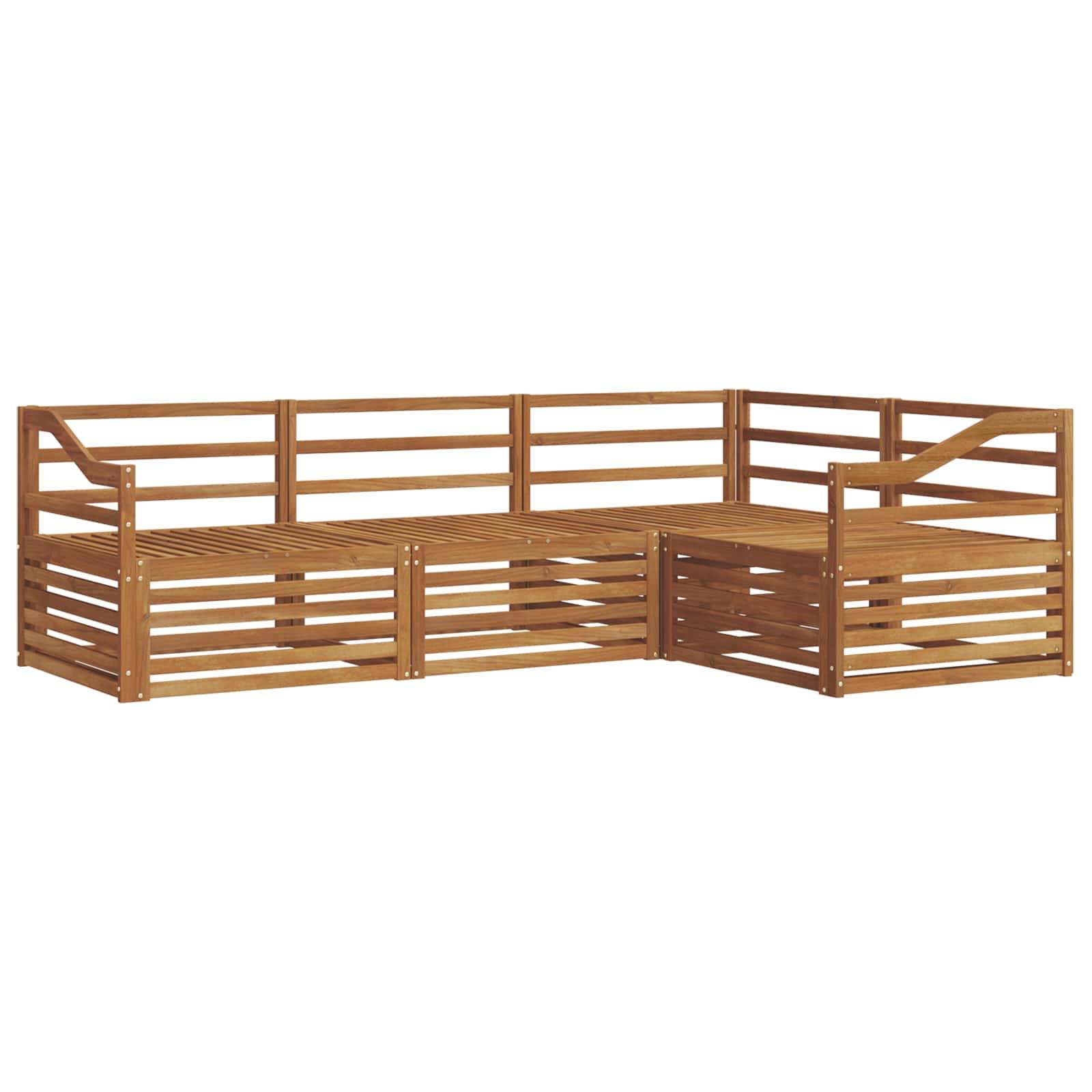 vidaXL Outdoor-Sofagarnitur 4 pcs Natur Massivholz Akazie