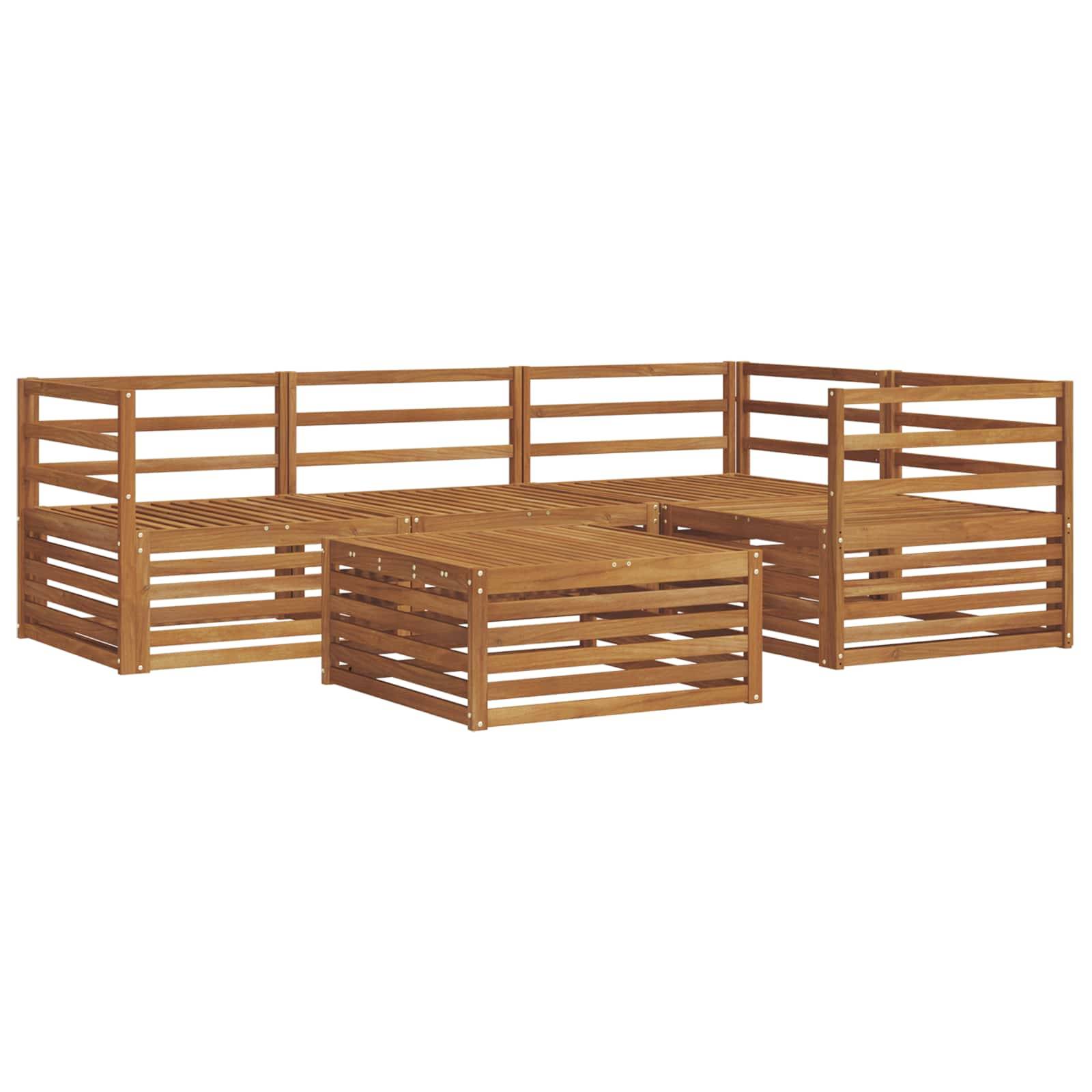 vidaXL Outdoor-Sofagarnitur 5 pcs Natur Massivholz Akazie