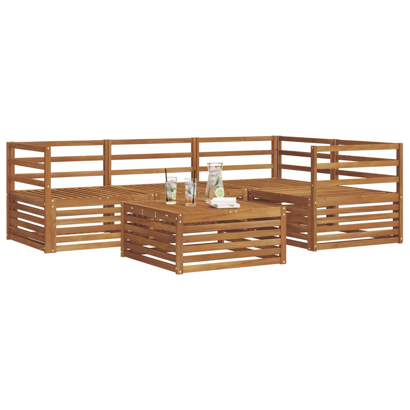 vidaXL Outdoor-Sofagarnitur 5 pcs Natur Massivholz Akazie