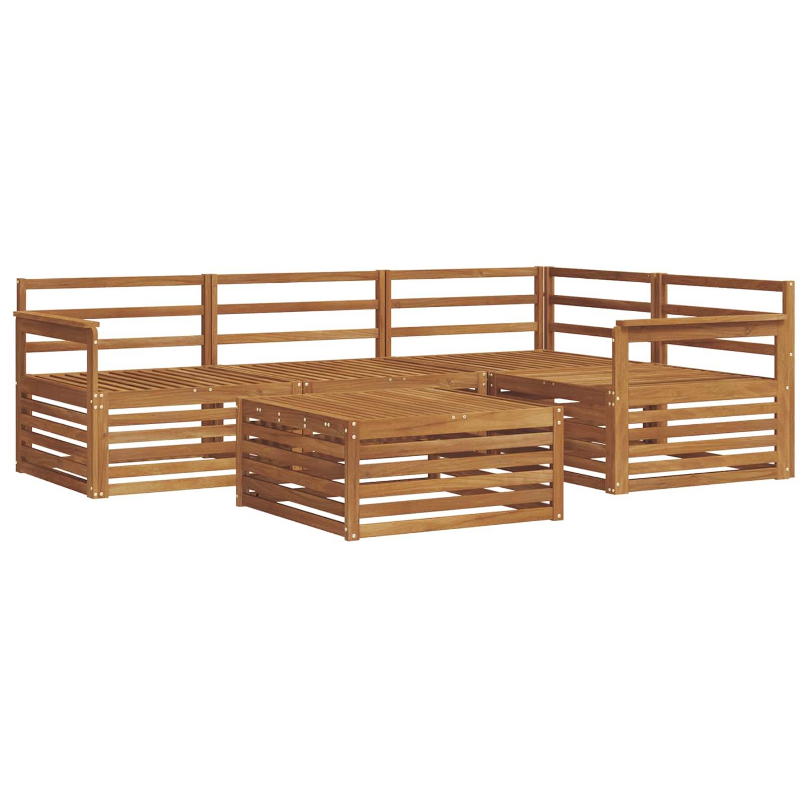 vidaXL Outdoor-Sofagarnitur 5 pcs Natur Massivholz Akazie