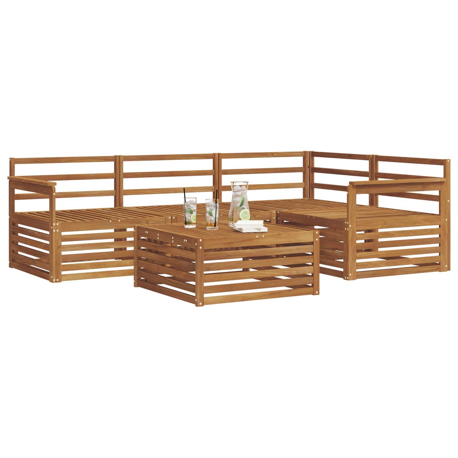 vidaXL Outdoor-Sofagarnitur 5 pcs Natur Massivholz Akazie