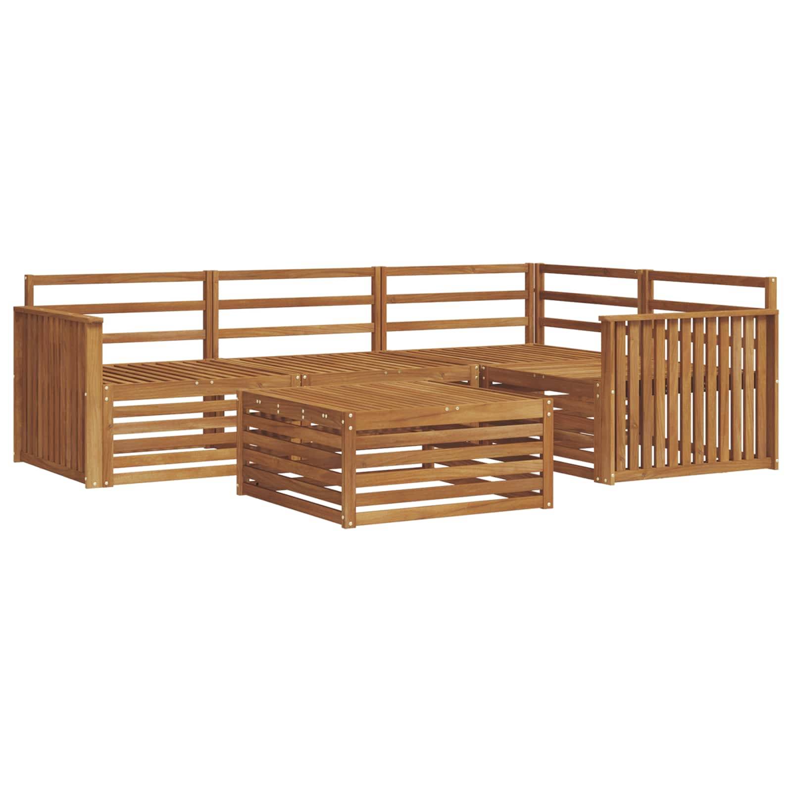 vidaXL Outdoor-Sofagarnitur 5 pcs Natur Massivholz Akazie