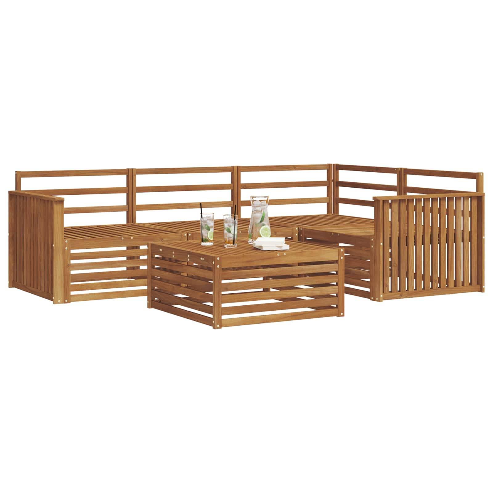 vidaXL Outdoor-Sofagarnitur 5 pcs Natur Massivholz Akazie