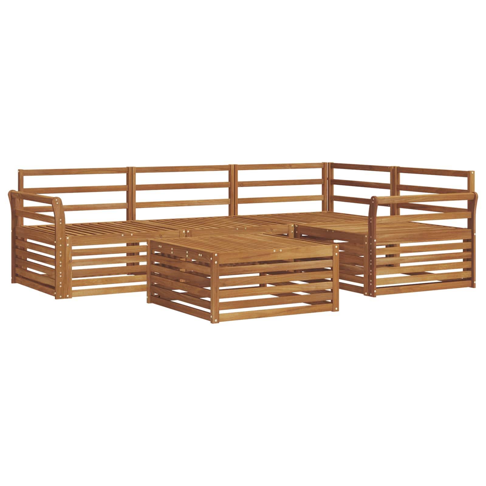 vidaXL Outdoor-Sofagarnitur 5 pcs Natur Massivholz Akazie
