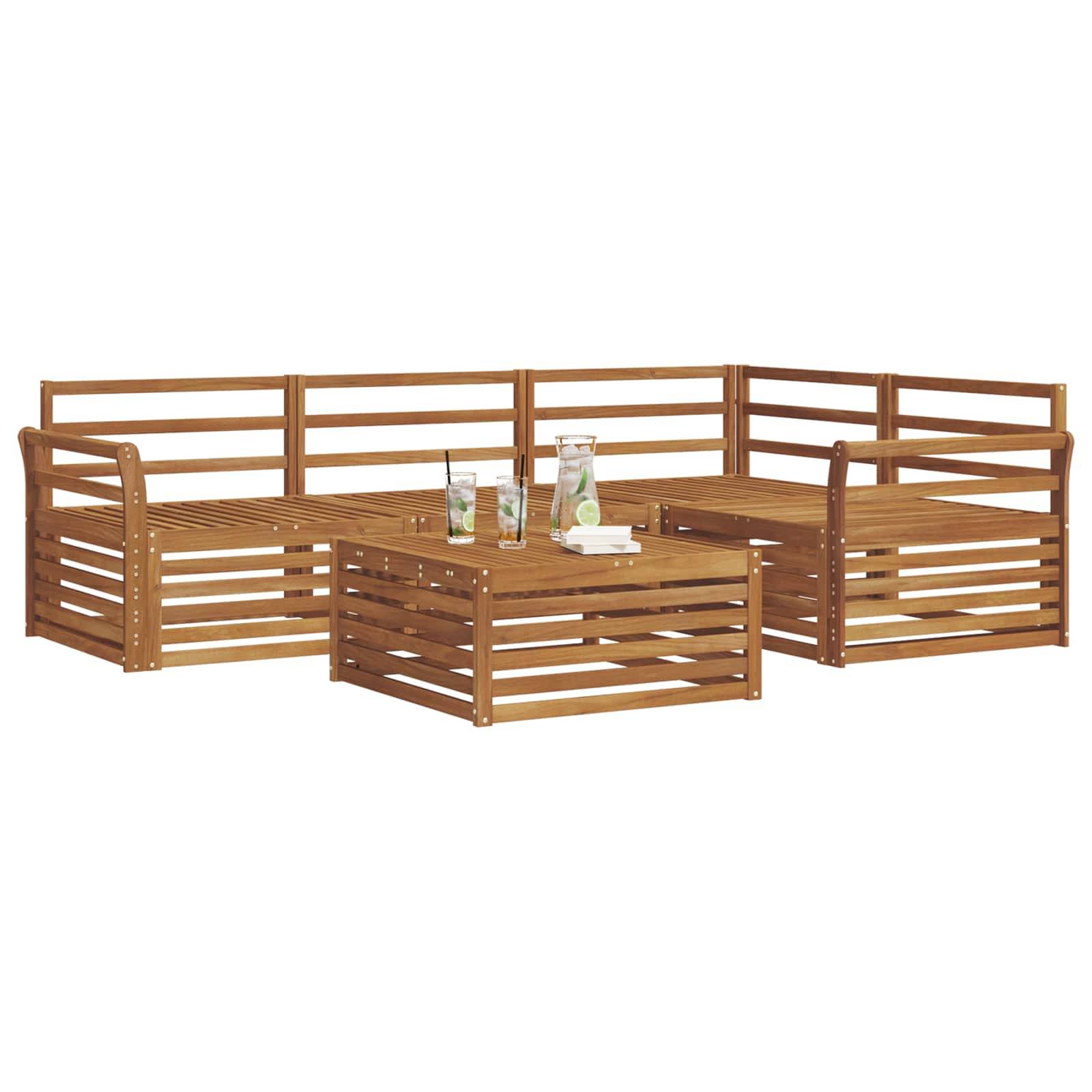 vidaXL Outdoor-Sofagarnitur 5 pcs Natur Massivholz Akazie