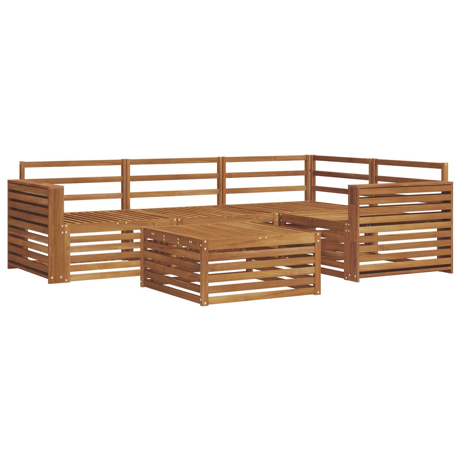 vidaXL Outdoor-Sofagarnitur 5 pcs Natur Massivholz Akazie