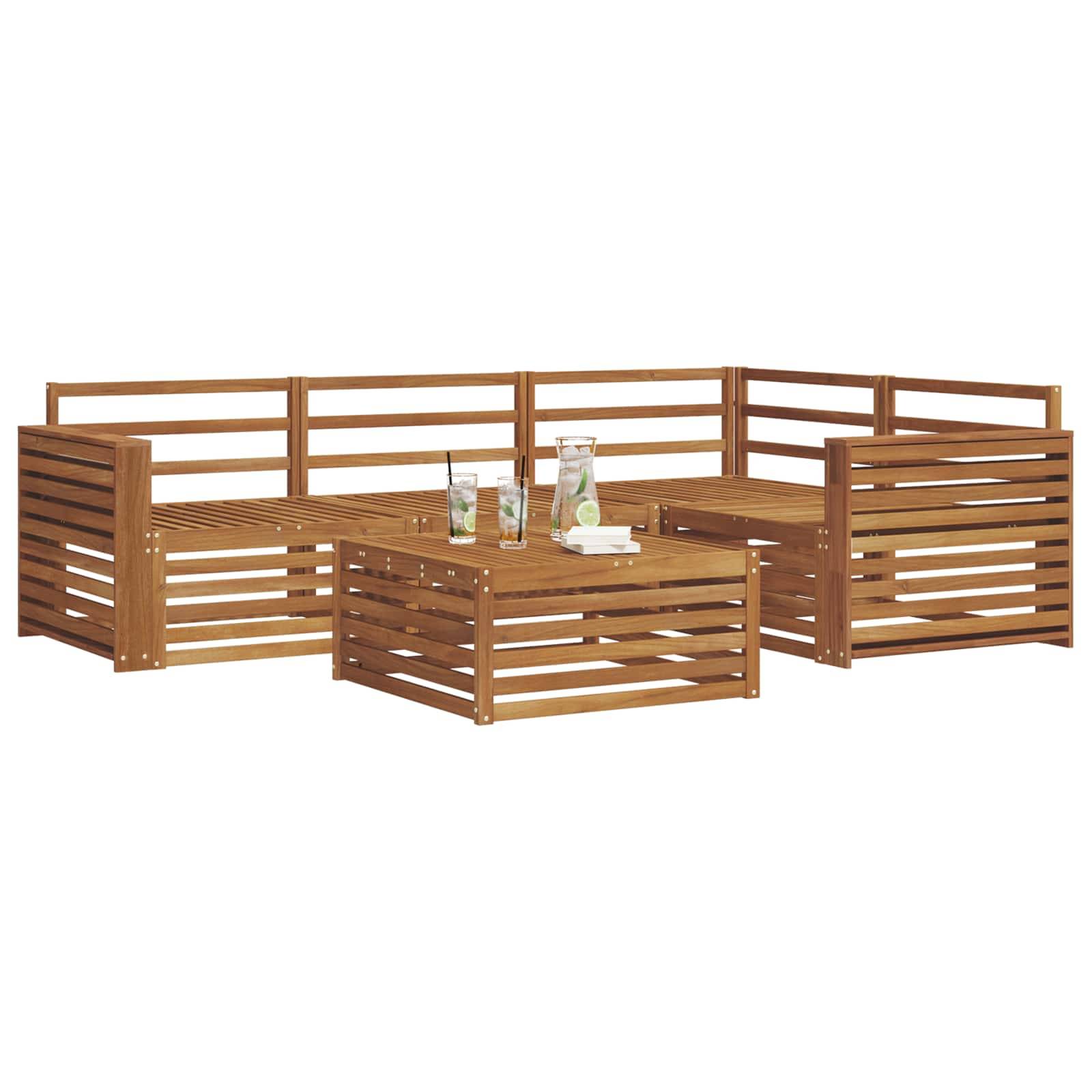 vidaXL Outdoor-Sofagarnitur 5 pcs Natur Massivholz Akazie
