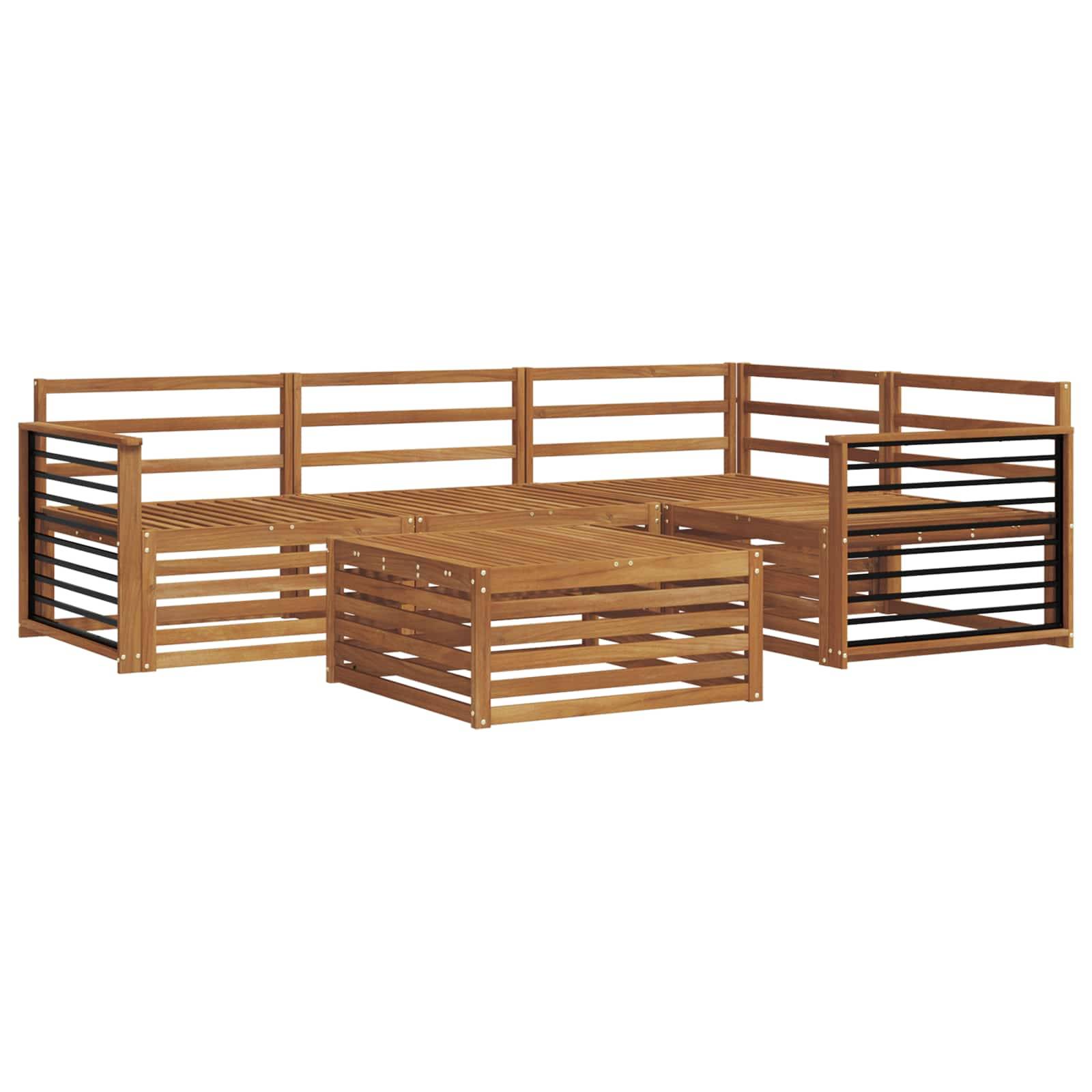 vidaXL Outdoor-Sofagarnitur 5 pcs Natur Massivholz Akazie