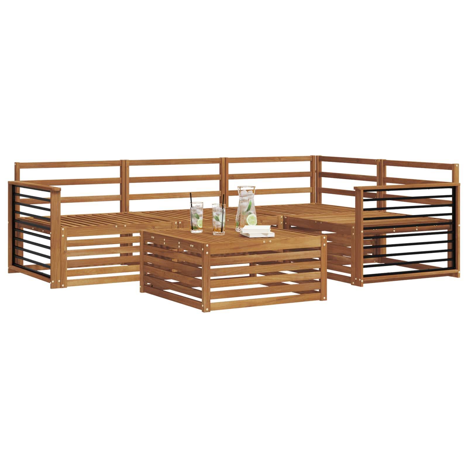 vidaXL Outdoor-Sofagarnitur 5 pcs Natur Massivholz Akazie