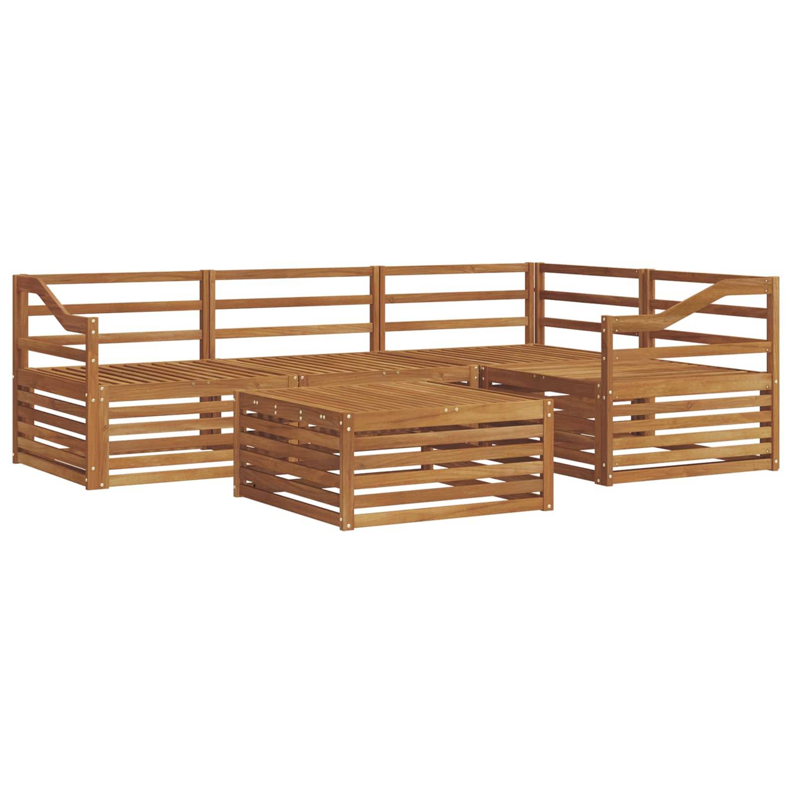 vidaXL Outdoor-Sofagarnitur 5 pcs Natur Massivholz Akazie