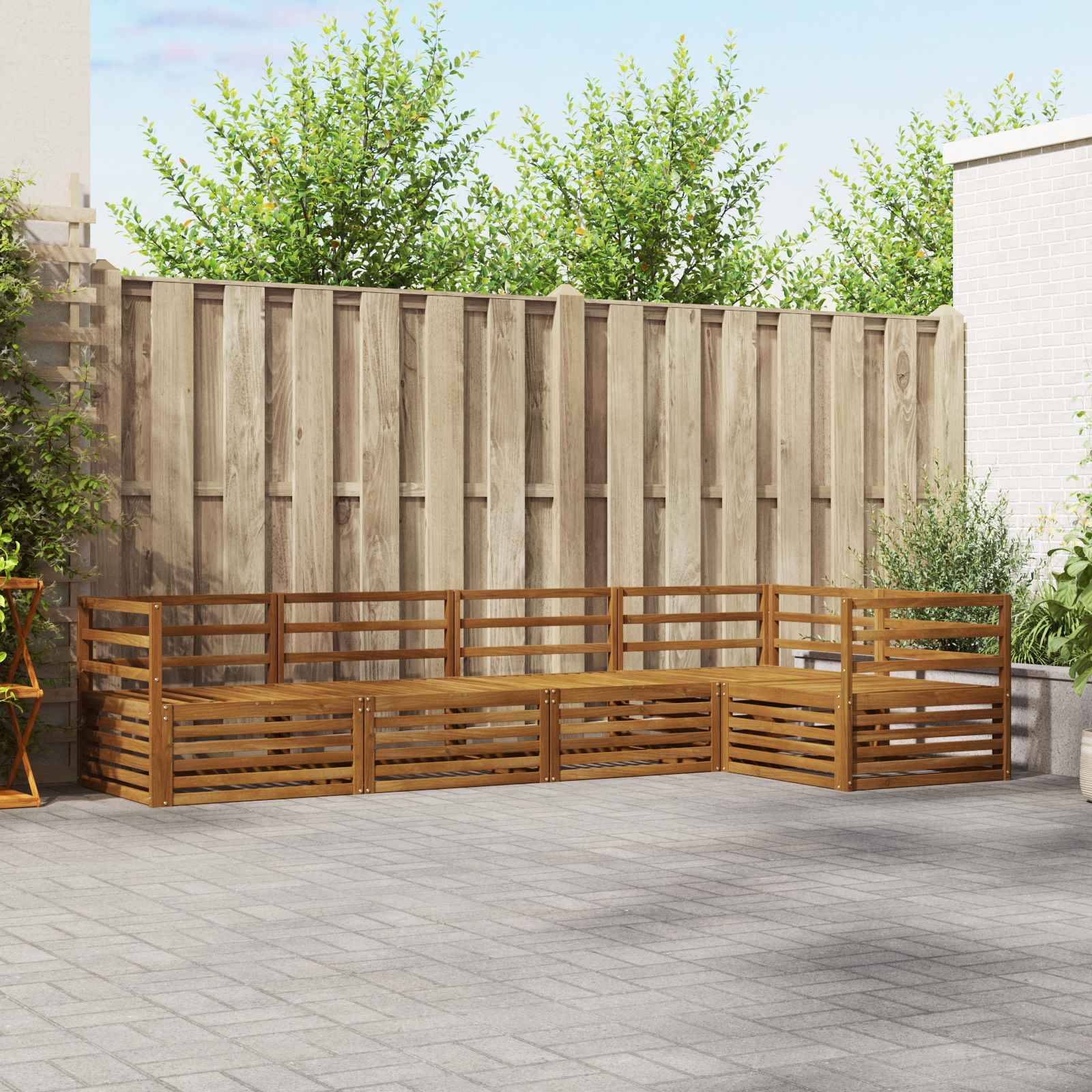 vidaXL Outdoor-Sofagarnitur 5 pcs Natur Massivholz Akazie