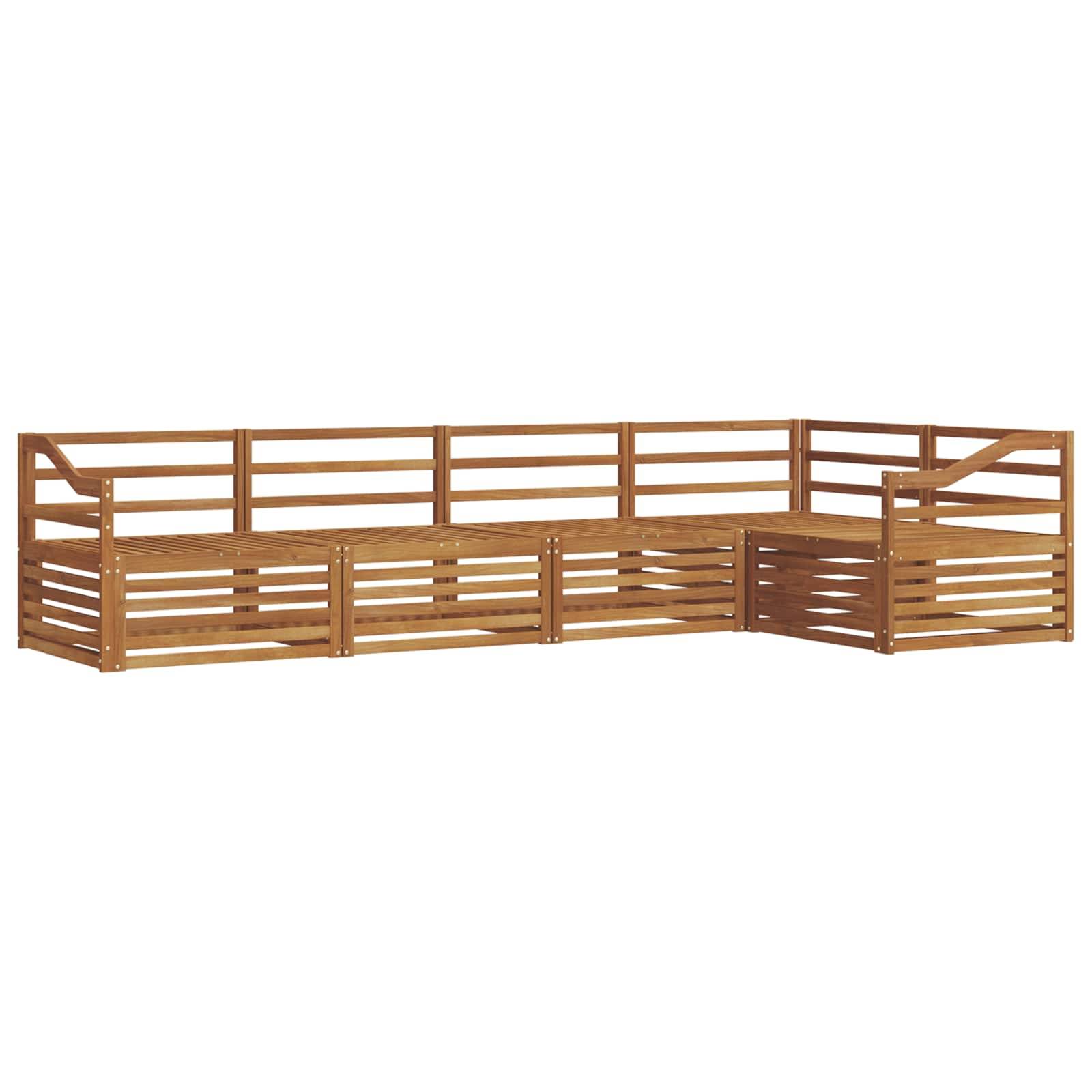 vidaXL Outdoor-Sofagarnitur 5 pcs Natur Massivholz Akazie