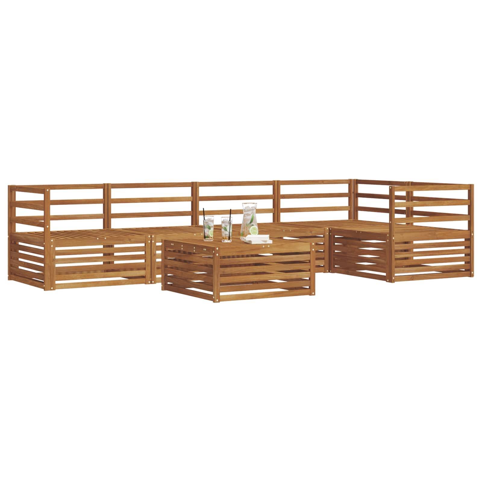 vidaXL Outdoor-Sofagarnitur 6 pcs Natur Massivholz Akazie