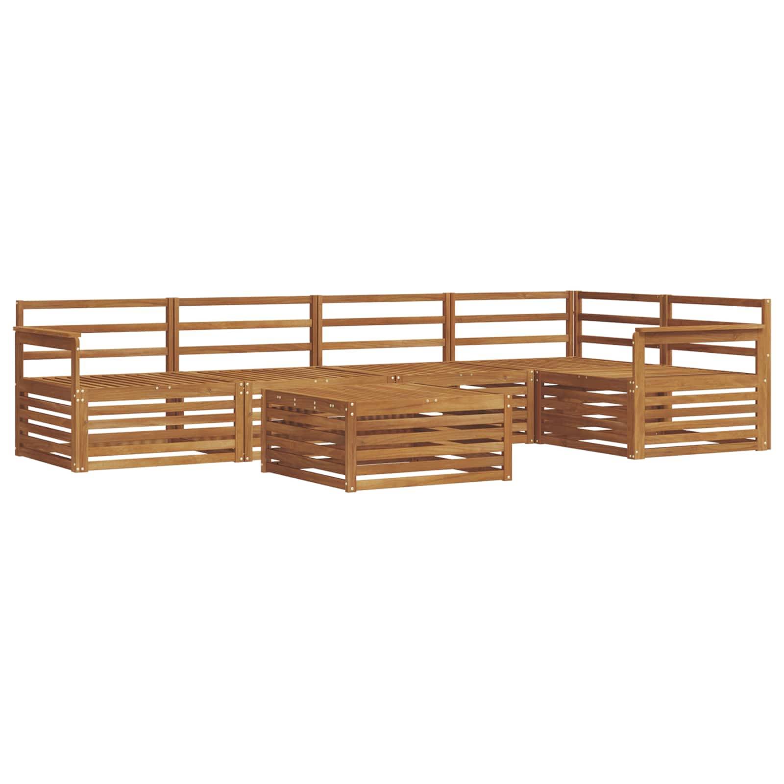 vidaXL Outdoor-Sofagarnitur 6 pcs Natur Massivholz Akazie