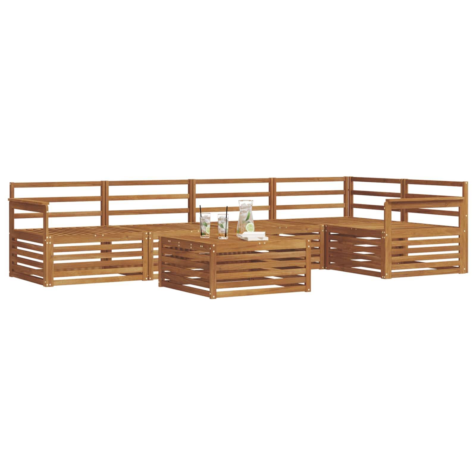 vidaXL Outdoor-Sofagarnitur 6 pcs Natur Massivholz Akazie
