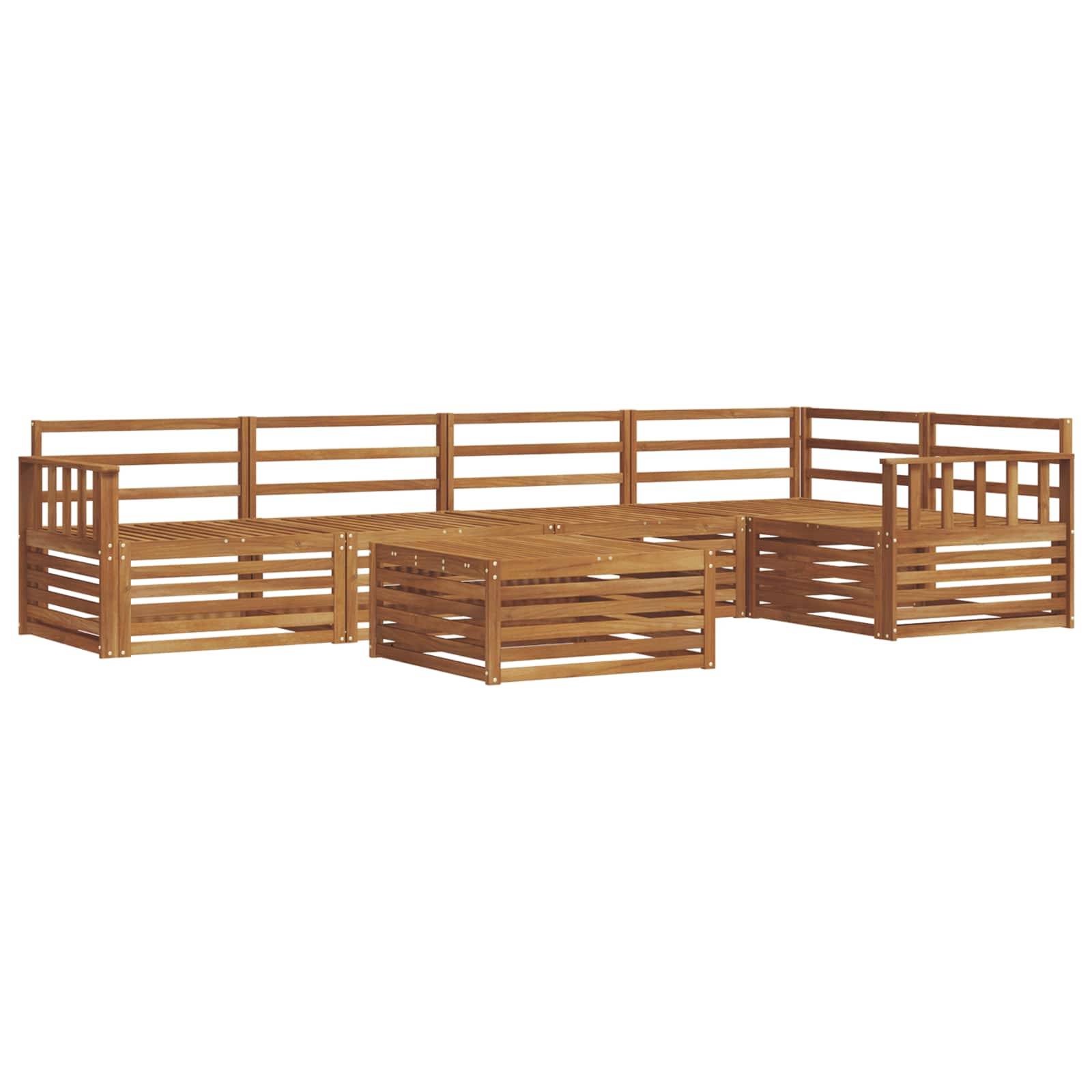 vidaXL Outdoor-Sofagarnitur 6 pcs Natur Massivholz Akazie