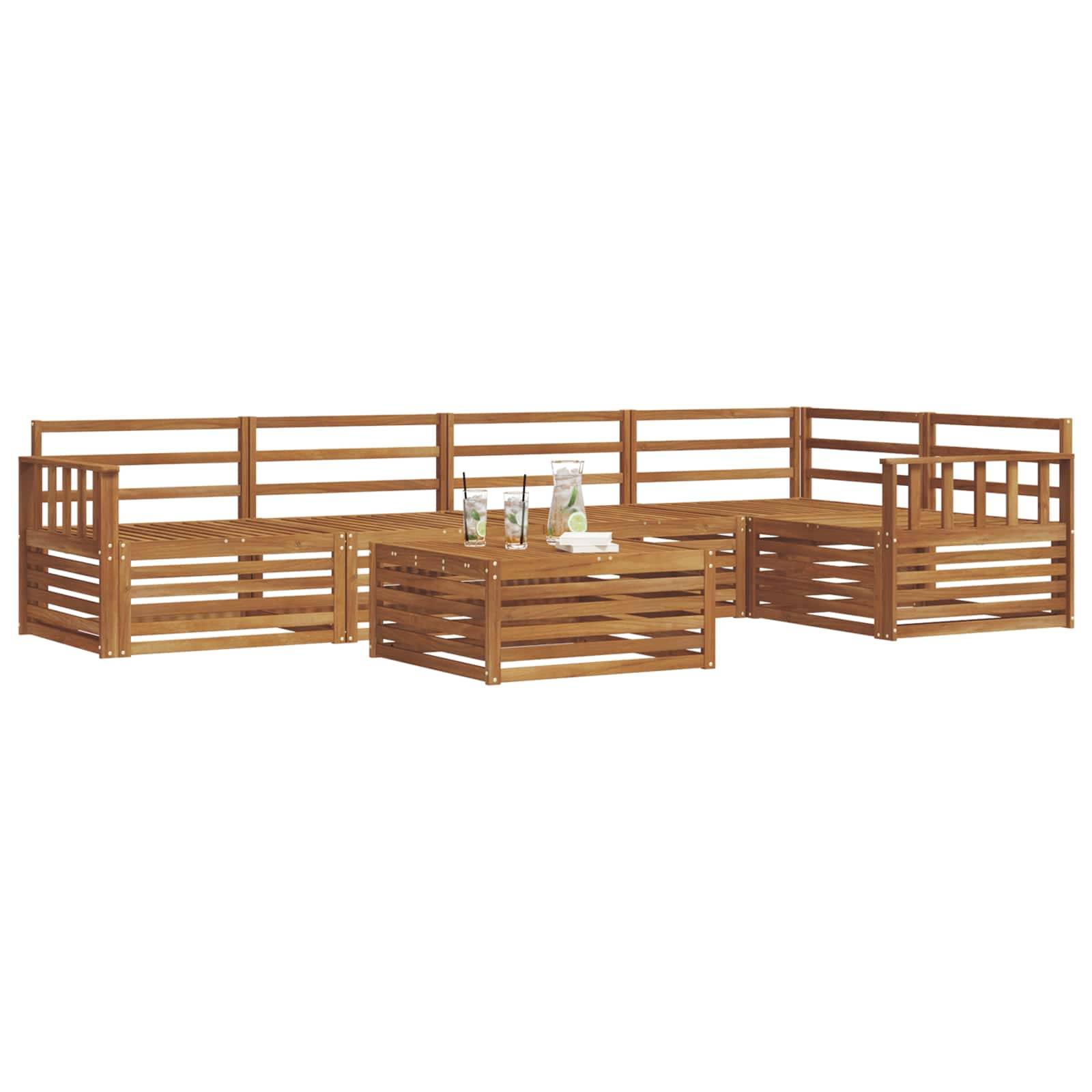 vidaXL Outdoor-Sofagarnitur 6 pcs Natur Massivholz Akazie