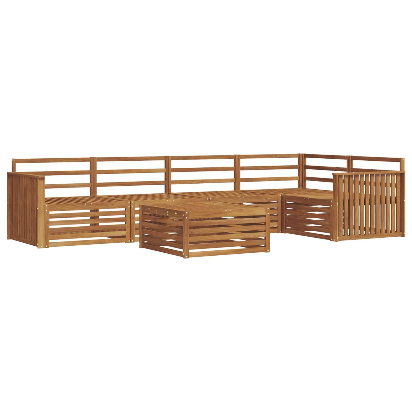 vidaXL Outdoor-Sofagarnitur 6 pcs Natur Massivholz Akazie
