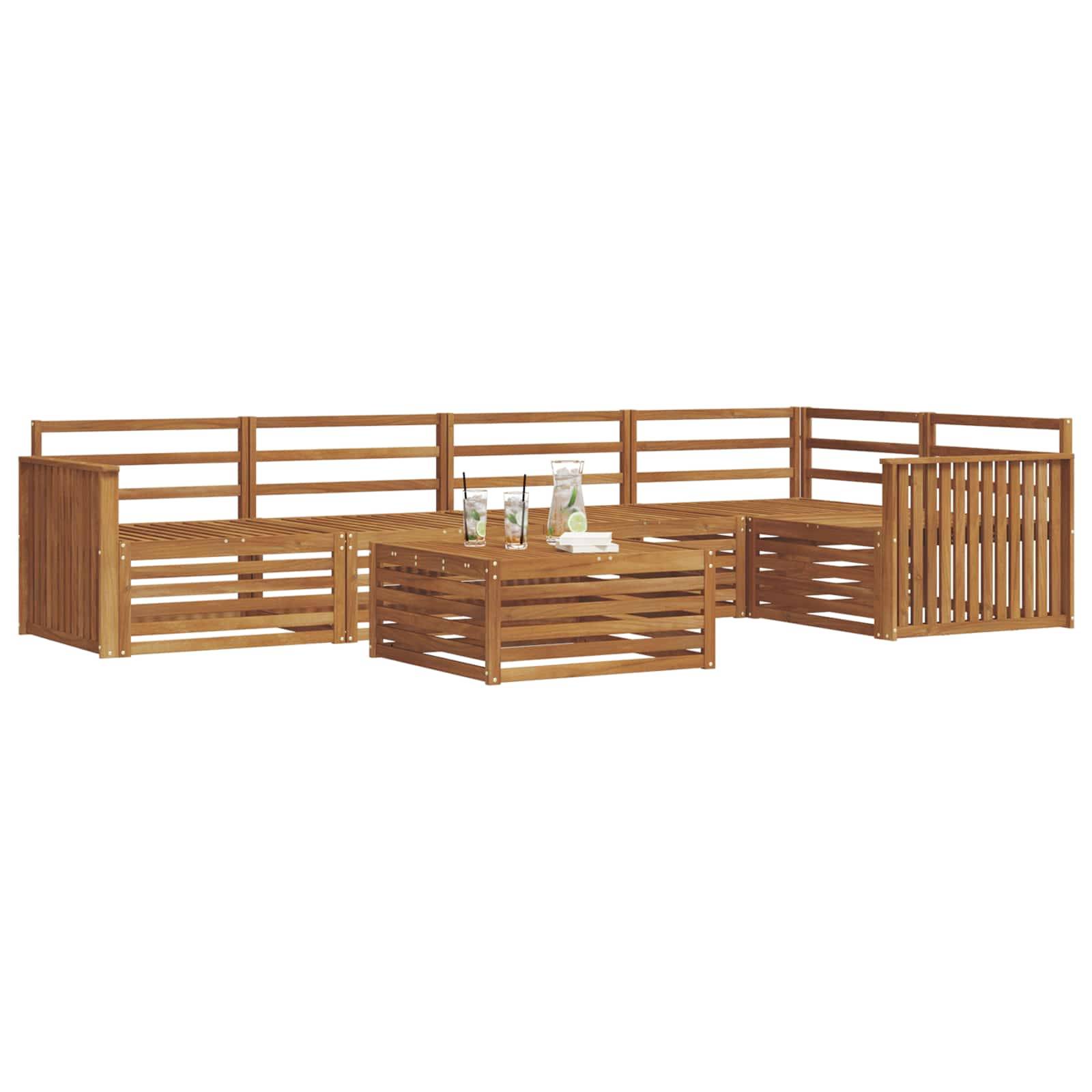 vidaXL Outdoor-Sofagarnitur 6 pcs Natur Massivholz Akazie