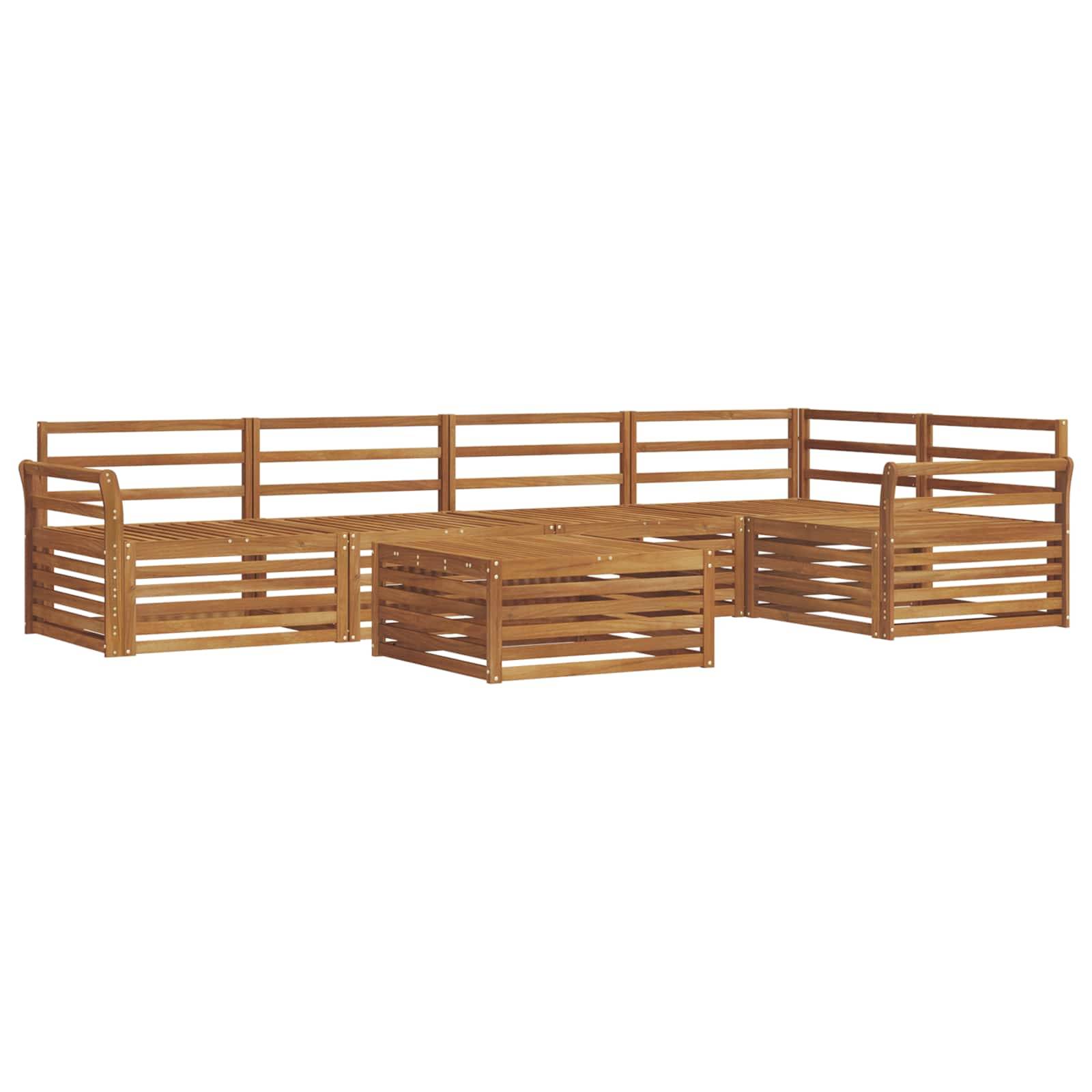 vidaXL Outdoor-Sofagarnitur 6 pcs Natur Massivholz Akazie