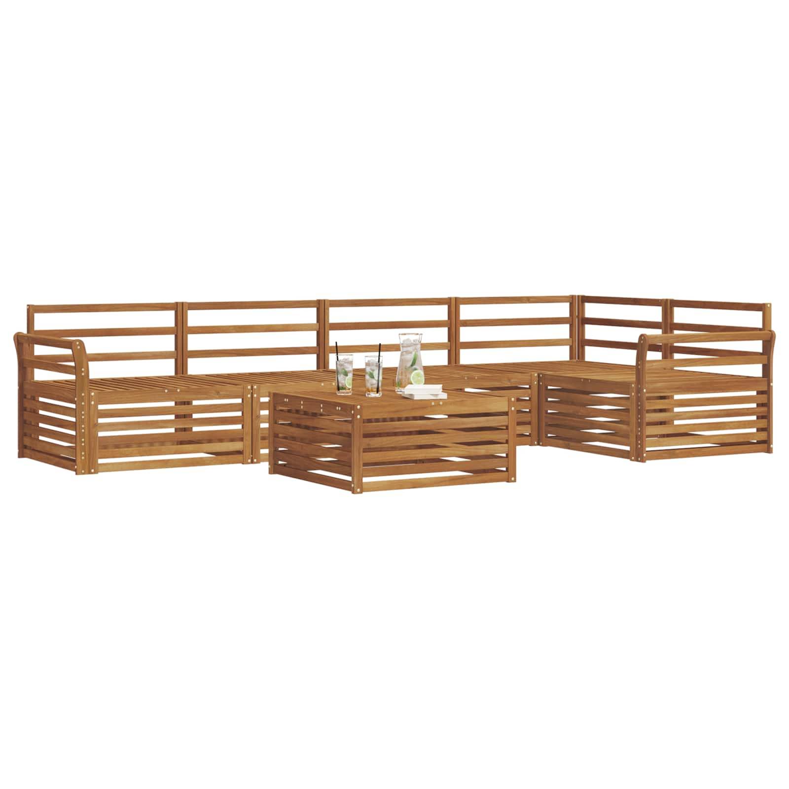 vidaXL Outdoor-Sofagarnitur 6 pcs Natur Massivholz Akazie